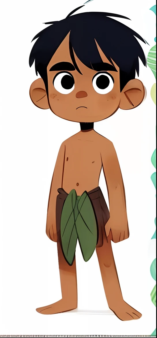 um menino de desenho animado, personagem uma floresta