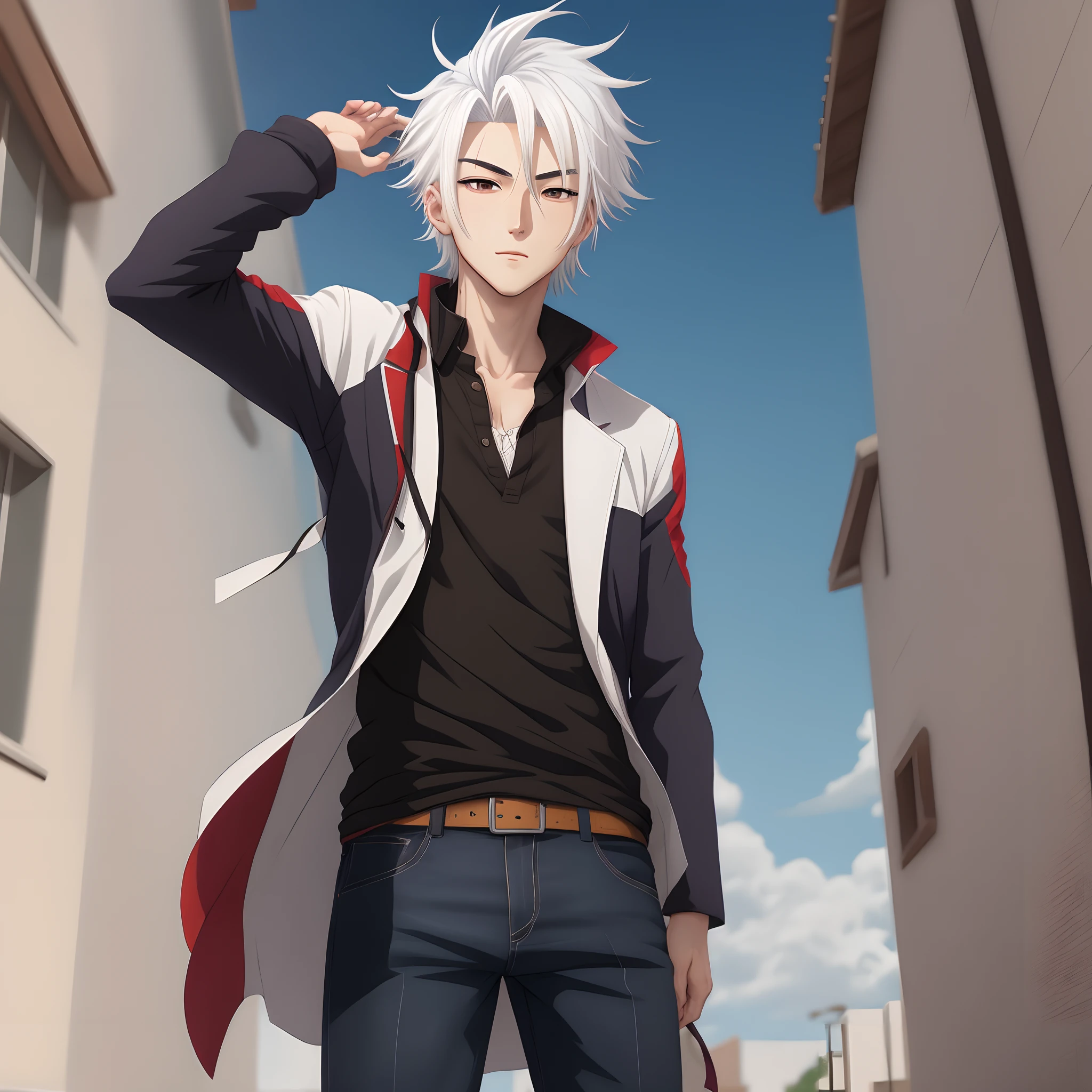 anime man with white hair