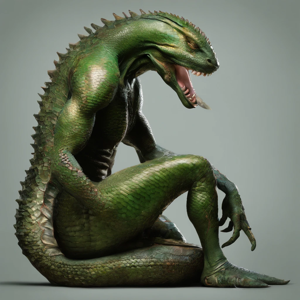 (masterpiece, best quality, 8k, looking at viewer:1.5), (1boy, basilisk prince, androgynous male, flat chest, male crotch:1.5)