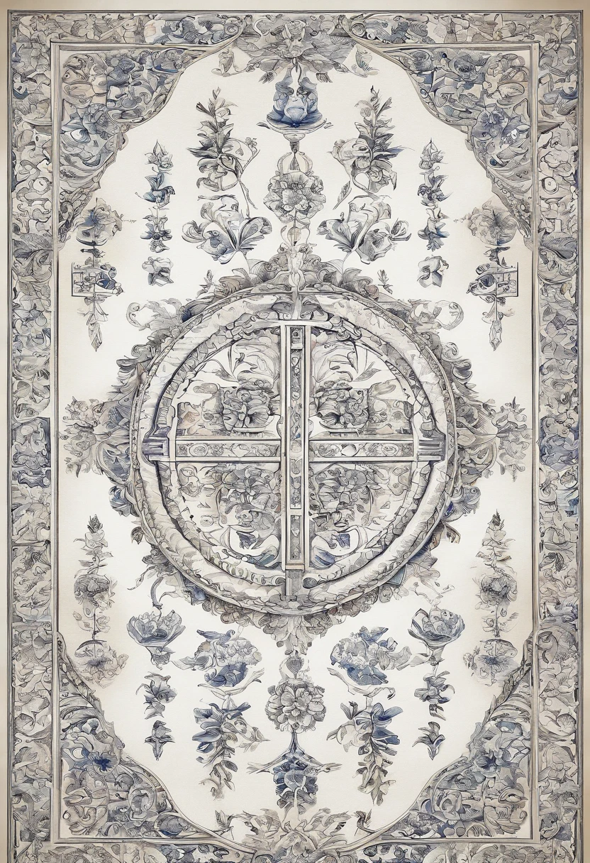 (White background:1.4),(Symmetrical:1.5),, In the Middle, Oriental elements),(China – Chic illustration:1.2, Vector image:1.2),(Chinese color,Senior Color Matching),( Reasonable design, Clear lines, High Sharpness,Best Quality, Very detailed, masutepiece, offcial art, Movie Light Effects, 4K )