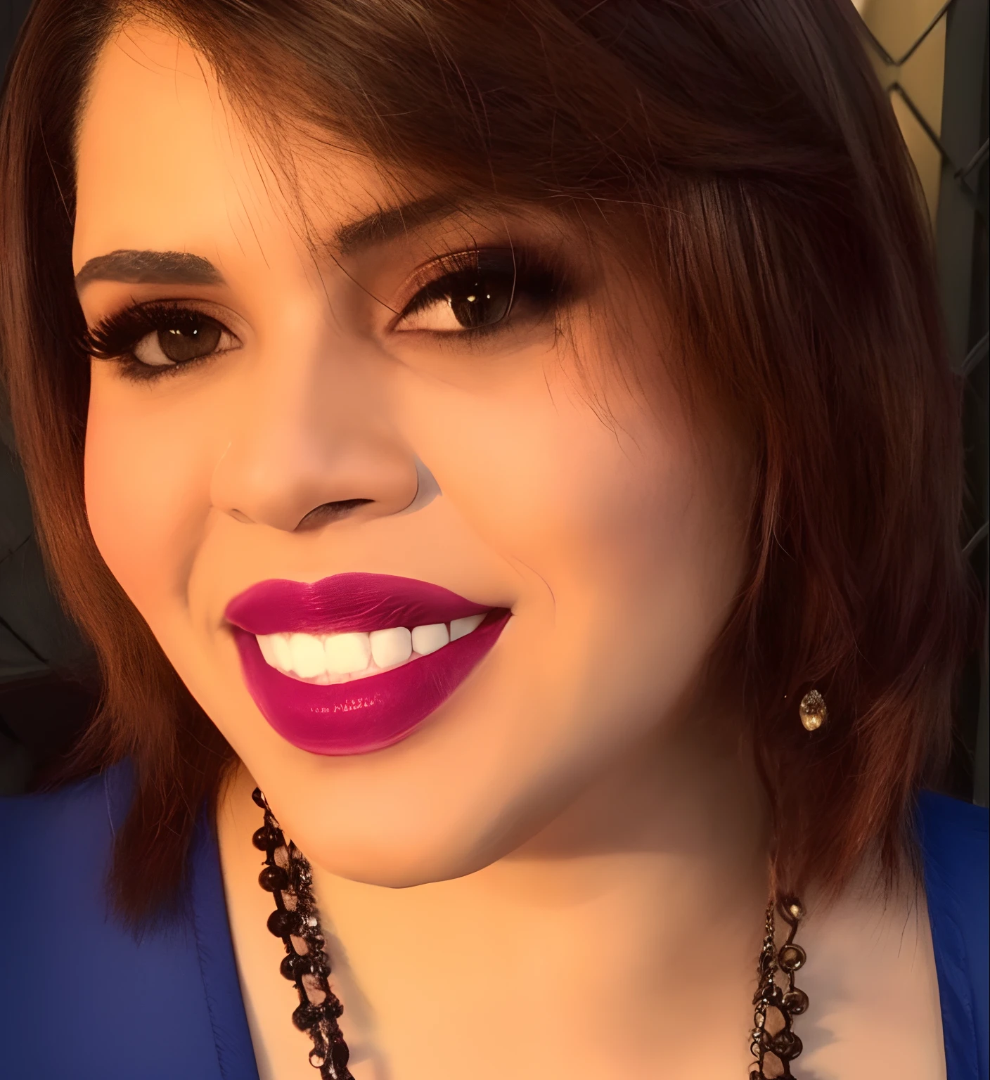 mulher arafed com um batom roxo e um colar com uma corrente, Alanis Guillen, inspired by Gina Pellón, foto de perfil headshot, foto do perfil, imagem de perfil, inspirado em Briana Mora, Tiro de glamour, close-up headshot, Foto de perfil, Lorena Avarez, inspired by Márta Lacza, inspirado em Araceli Gilbert, foto de perfil