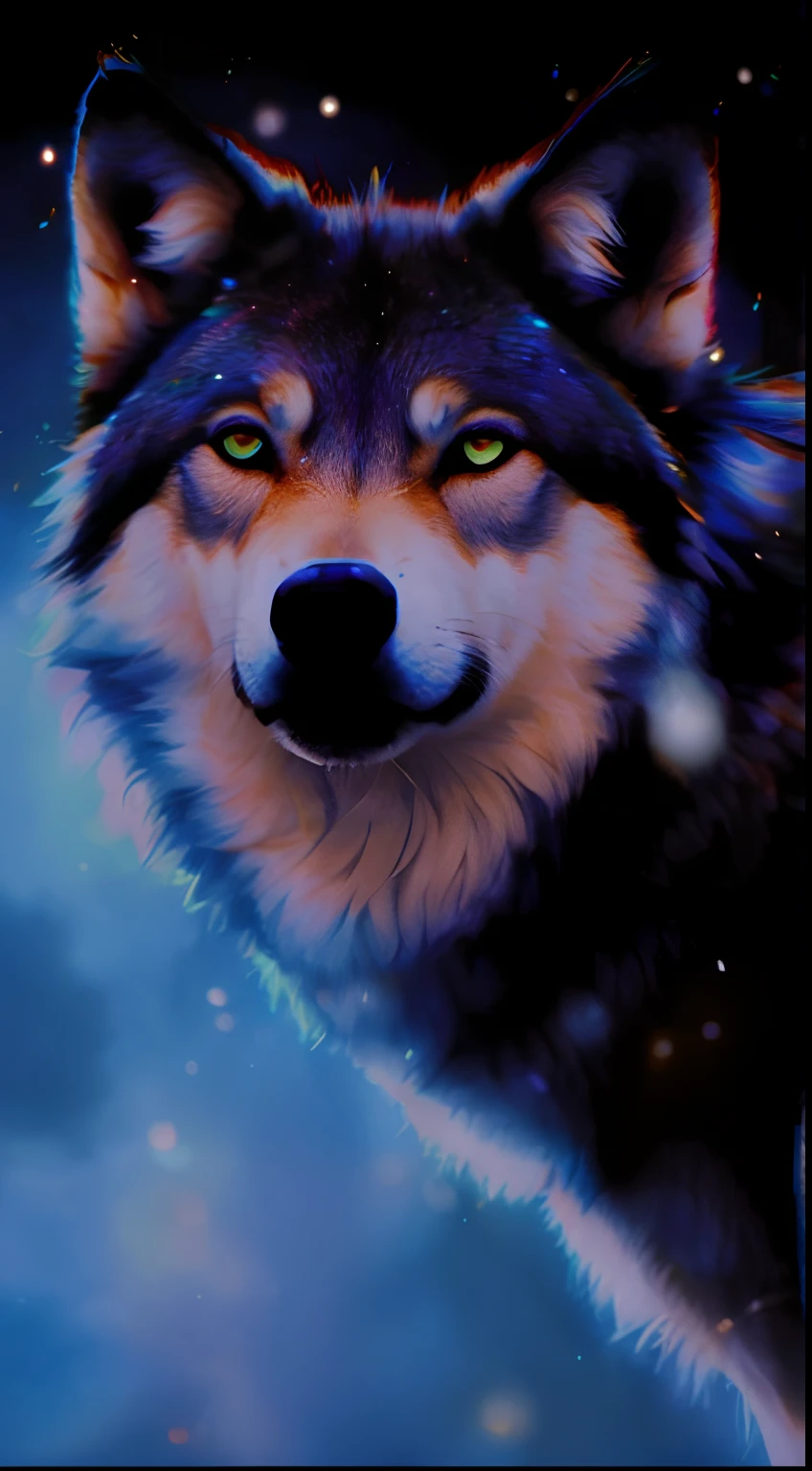 There's a wolf that's looking into the camera, Ele tem olhos de lobo amarelos, lobo, dramatic cinematic detailed fur, foto de lobo, arte digital animal foto, lobo azul, retrato do lobo da fantasia, lobo hiper detalhado - como o rosto, lobo peludo, Lobos e seus tesouros, grande lobo, lobo, Wolp, com olhos amarelos brilhantes, Angielobo, com olhos brilhantes