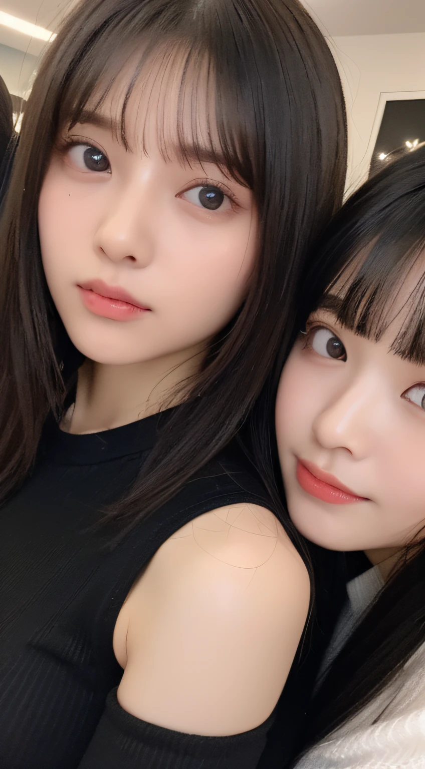 (tareme:1.5),(beautiful face),huge breasts,(cute japanese idol),light makeup,happy,straight hair,open mouth,tongue,sweaty,look at viewer,naughty lingerie