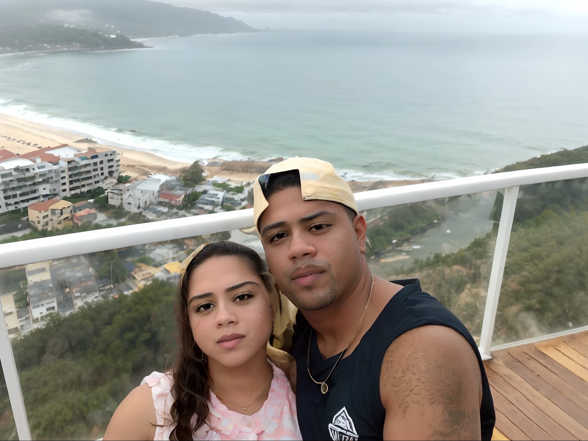 There's a man and a woman standing on a balcony overlooking the ocean, Ronaldo Nazario Fenomeno, Ronaldo Nazario, O oceano ao fundo, Ronaldo Phenomenon, Directed by: Nandor Soldier, Ronaldo Luis Nazario da Lima, vacation photo, david rios ferreira, Malika Favre, oceano ao fundo, 3 5 year brazilian mother