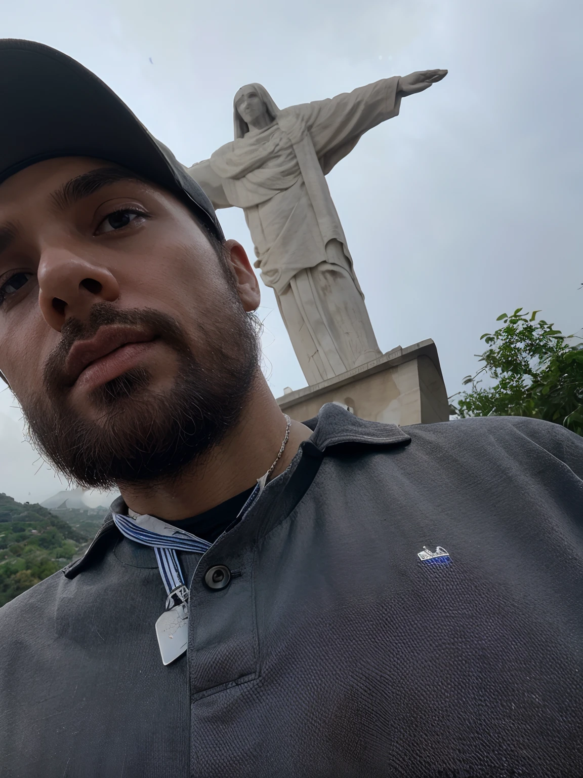Behind Christ the Redeemer