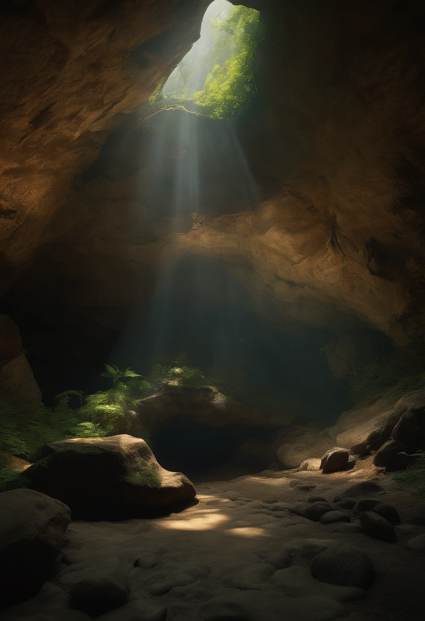 (abandoned cave,new style,Renpy,mystery,unique,unique location,enclosed,horizontal view),(best quality,4k,8k,highres,masterpiece:1.2),ultra-detailed,(realistic,photorealistic,photo-realistic:1.37),illustration,dark,surreal,fantasy,rich colors,dramatic lighting