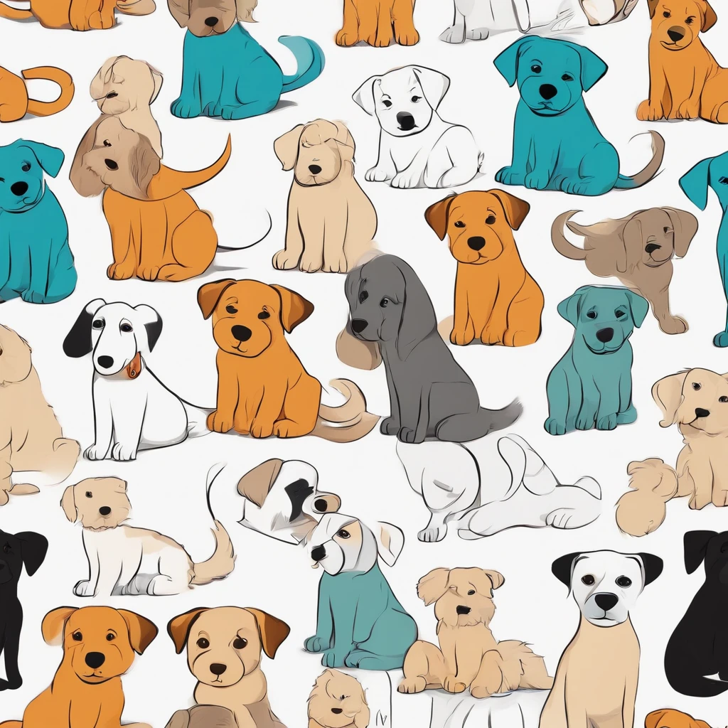 Minimalist puppy cute,Marker vectors