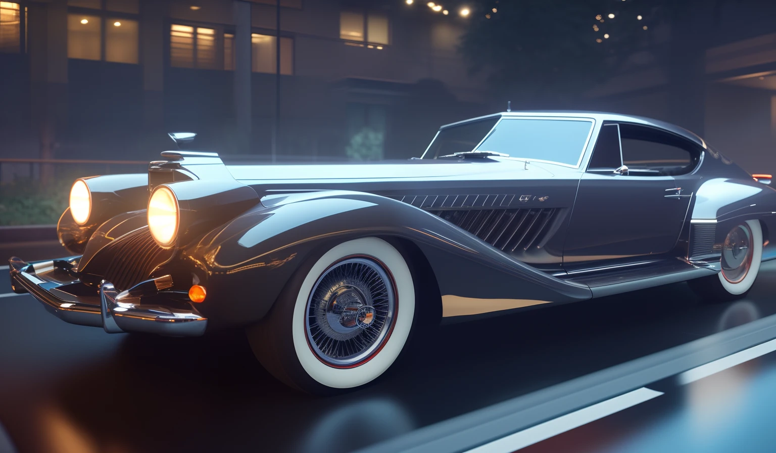 Real photos of a famous old car converted into a state-of-the-art futuristic car while retaining its basic shape, It has a high gloss., Deep and luxurious design. Bulletproof, equipped with weapons. The magnificence of colorful flowers and plants, An organic background that blends seamlessly into its lush surroundings. High-quality and contrasting photos, unreal engine 5, Wide angle of view, Depth of field, Hyper-detail skins, Color Correction, Crazy details, Color Correction, hyper-realism, lifelike (Top  Quality, Masterpiece, 4k, The ultra-detailliert, edgy) focusing, 8K, High definition, It's incredibly detailed and complex.: 1.2) High-quality and contrasting photos, unreal engine 5, wide vision, Depth of field, Super delicate skin , Color Correction, stunning detail, Color Correction, hyperrealism, Real Live (Highest Quality, Masterpiece, 4k, Ultra-detailed, Sharp focus, 8K, High definition, incredibly detailed, Complex: 1.2)