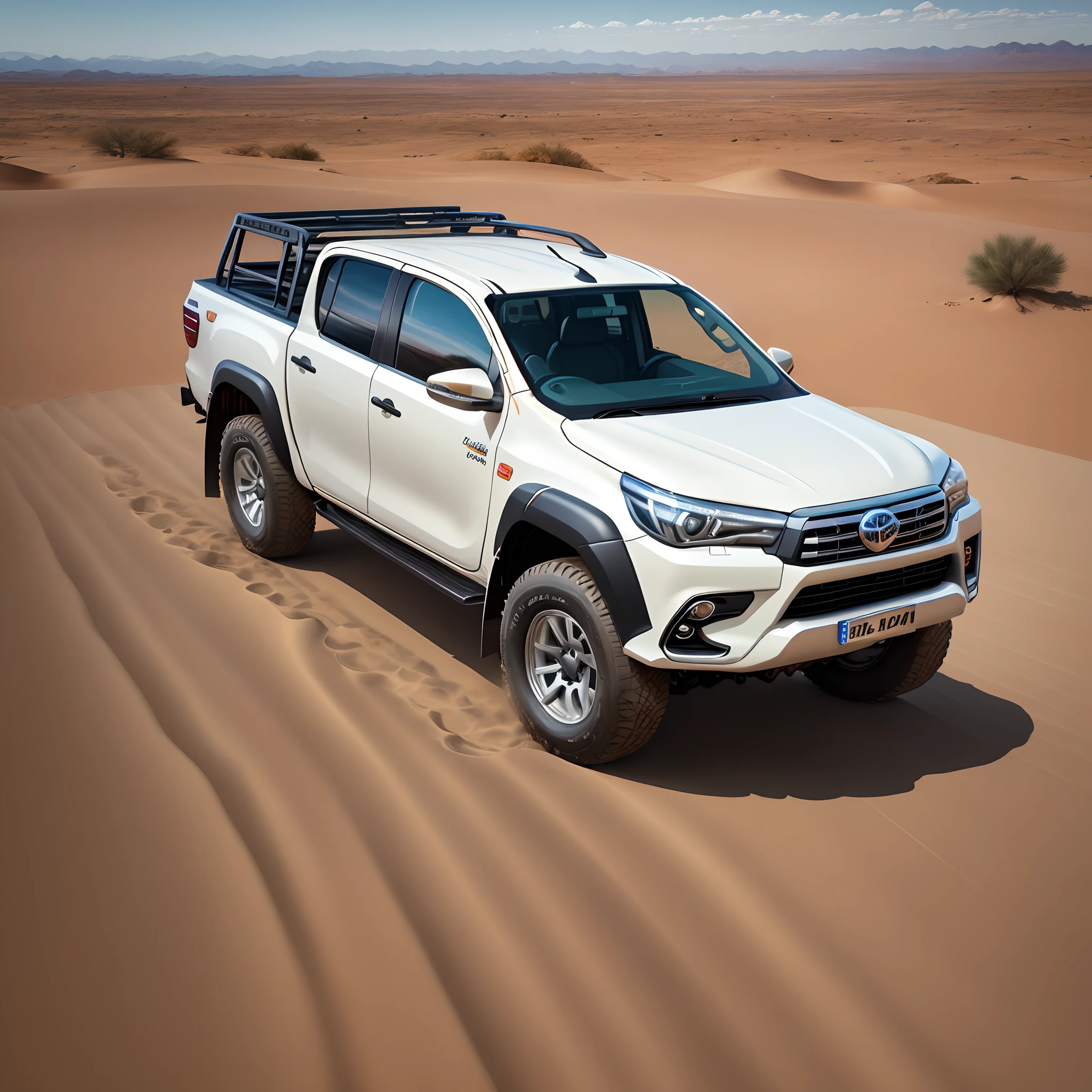a totoyota hilux in desert