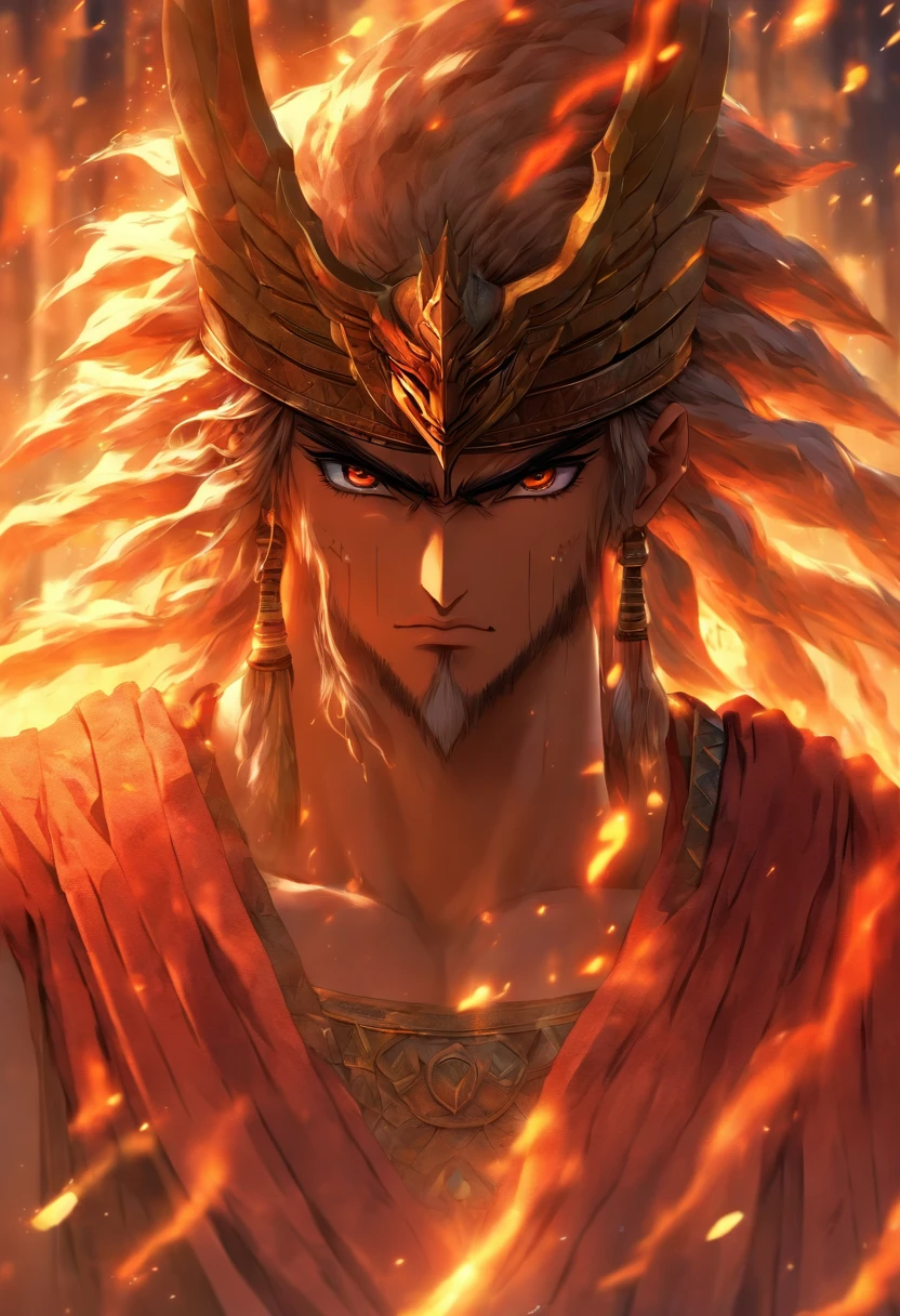 (((Enlil)) best quality, ultra-high resolution, CG detalhado 4K, piece of master,god Sumerian,Deus do ar,Sumerian clothing,Sumerian mythology, ((standing pose)), Sumerian image, aesthetic, centrado na tela ,corpo inteiro