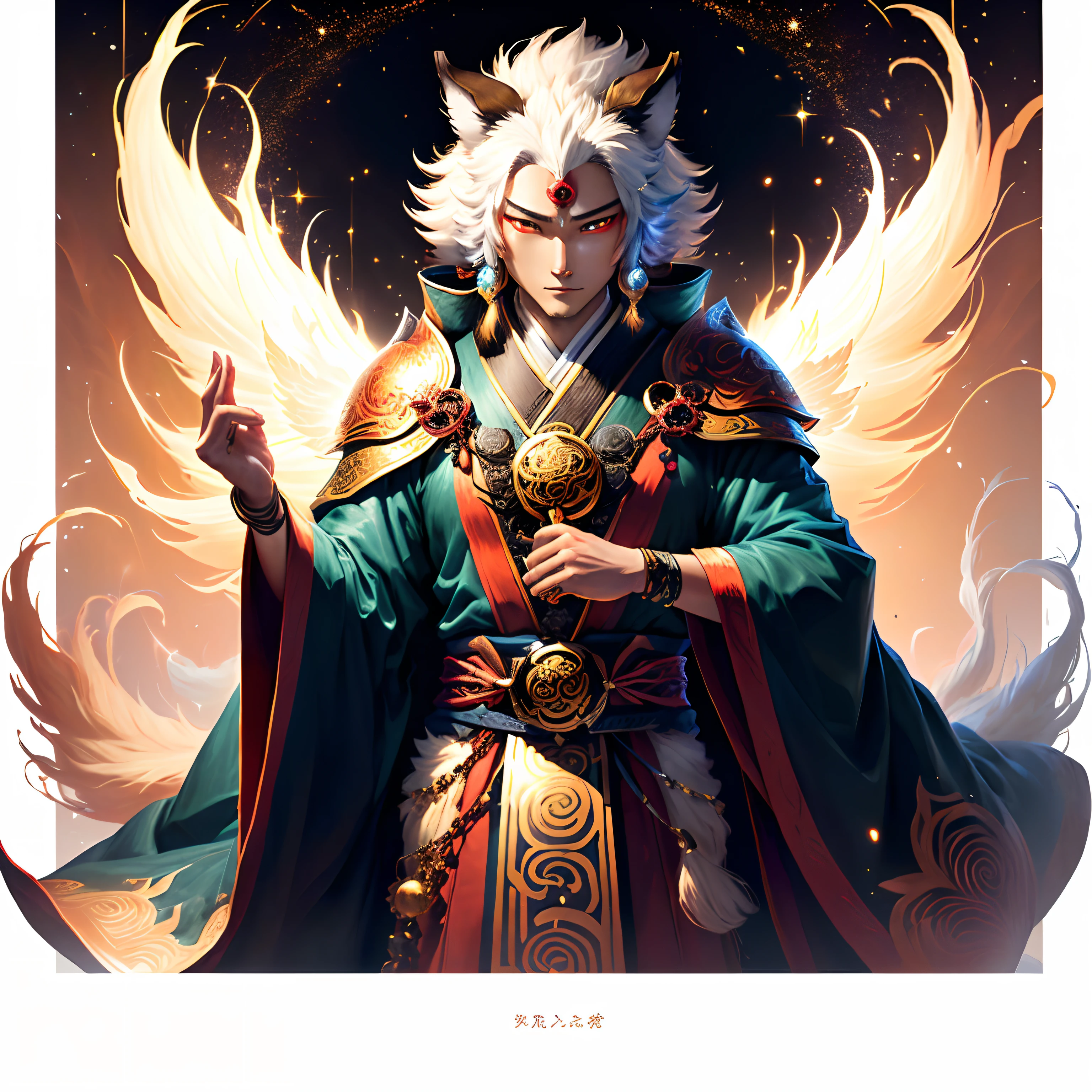 Ōkoku Lord Ōkami,God of Love, bright and clear eyes, funny, Very bright colors, light Particle, In bright light, Wallpaper Art, wall-paper,fleeting