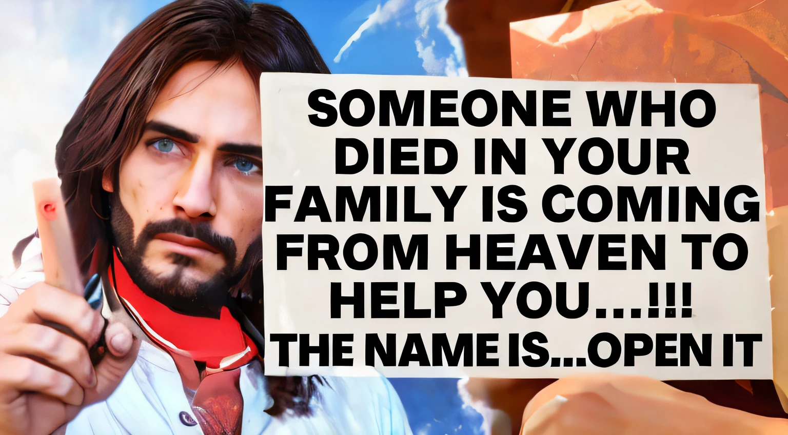Someone who died in your family is coming from heaven to help you, rasgar, in sky, heaven!!!!!!!!, cant believe it is real, Seu Estilo de Filme Nome, the father of sorrow and revenge, aw, look what you have done, Amazing!, 🕹️ 😎 🔫 🤖 🚬, Seu nome, jim warren, ! holding in his hand !