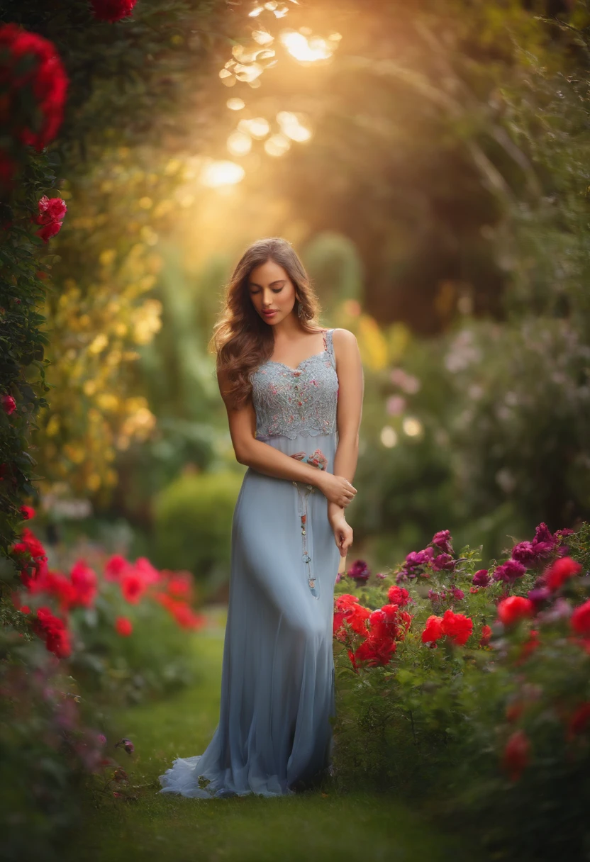 A beautiful girl in the garden