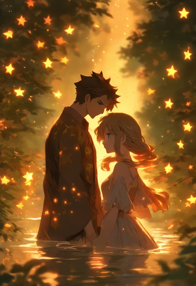 ▪ ▪ Yet, ▪ they kept their love hidden ▪ fearing the judgment of their conservative community.
▪ ▪ Emily was the daughter of the town's mayor, and James was the son of the local preacher.
▪ Their families were well respected, ▪ and the pressure to conform to societal expectations was overwhelming.
▪ ▪ ▪ One warm summer evening, beneath the canopy of stars.
▪ Emily and James found themselves alone by the river bank.
▪ ▪ The gentle rustling of the leaves and the soft murmur of the water provided the perfect backdrop for their clandestine rendezvous.