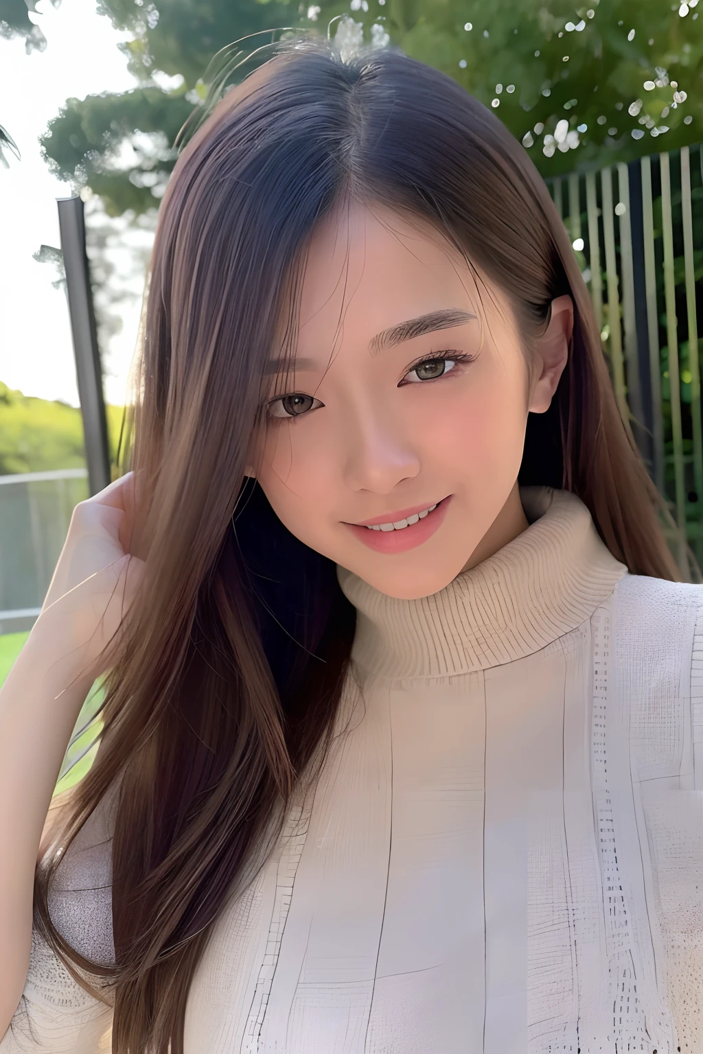 8K, ​masterpiece, Top image quality, 超A high resolution, The ultra-detailliert, realisitic, (Photorealsitic:1.4), depth of fields, 1girl in, linker, Candid posing, foco nítido,lovely smile,with blush cheeks