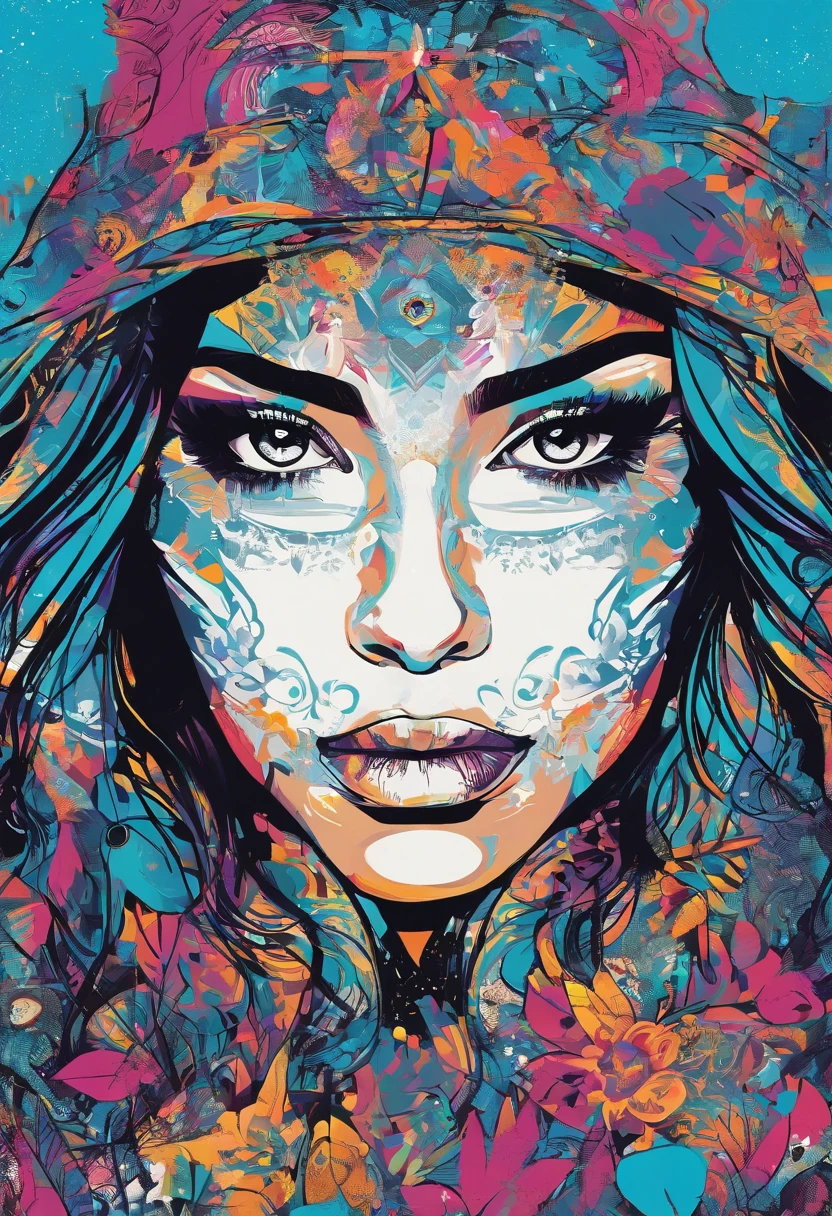 menina bonita Yalitza Aparicio, Retrato de meio comprimento, Cabelo azul brilhante curto e desgrenhado, Sombra negra dos olhos, (Roupas Estilo Urbano:1.2), (Antecedentes da cidade:1.2), Maquiagem escura, Arte Digital, trends on artstation, altamente detalhado, Detalhe fino, intrincado, Belo brilho detalhado, detalhado, cinematiclight, high resolutions, detailed facial features,foco nítido, liso, aesthetic,