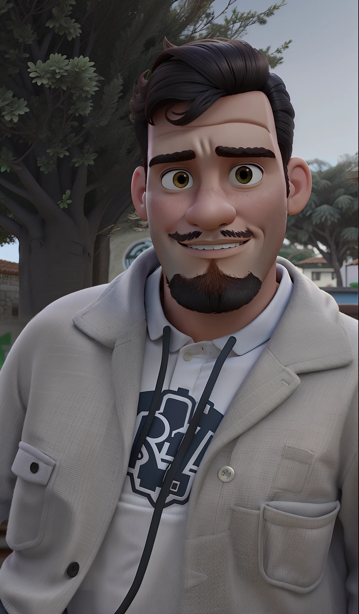 Um homem moreno, estilo Pixar, alta qualidade, melhor qualidade.