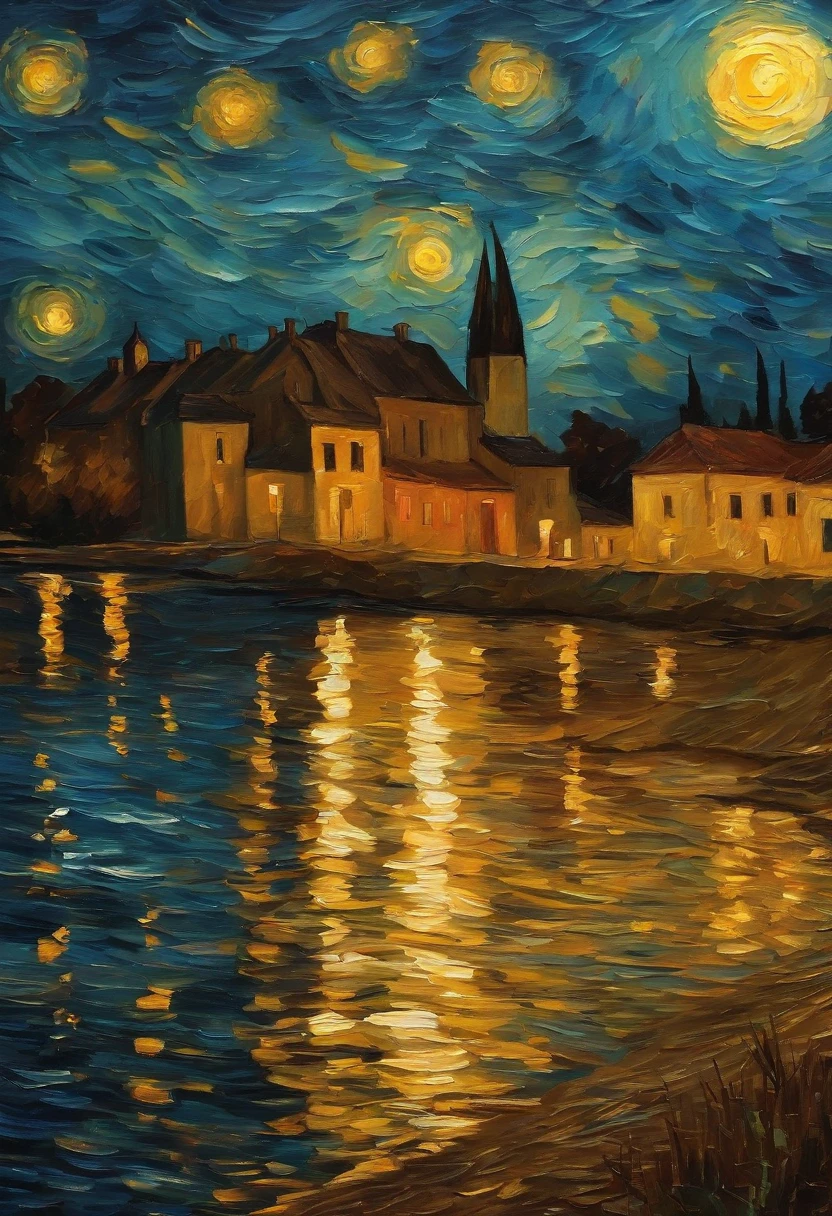 Make a version of van gogh girrasois with good quality, estilo noite estrelada de van gogh