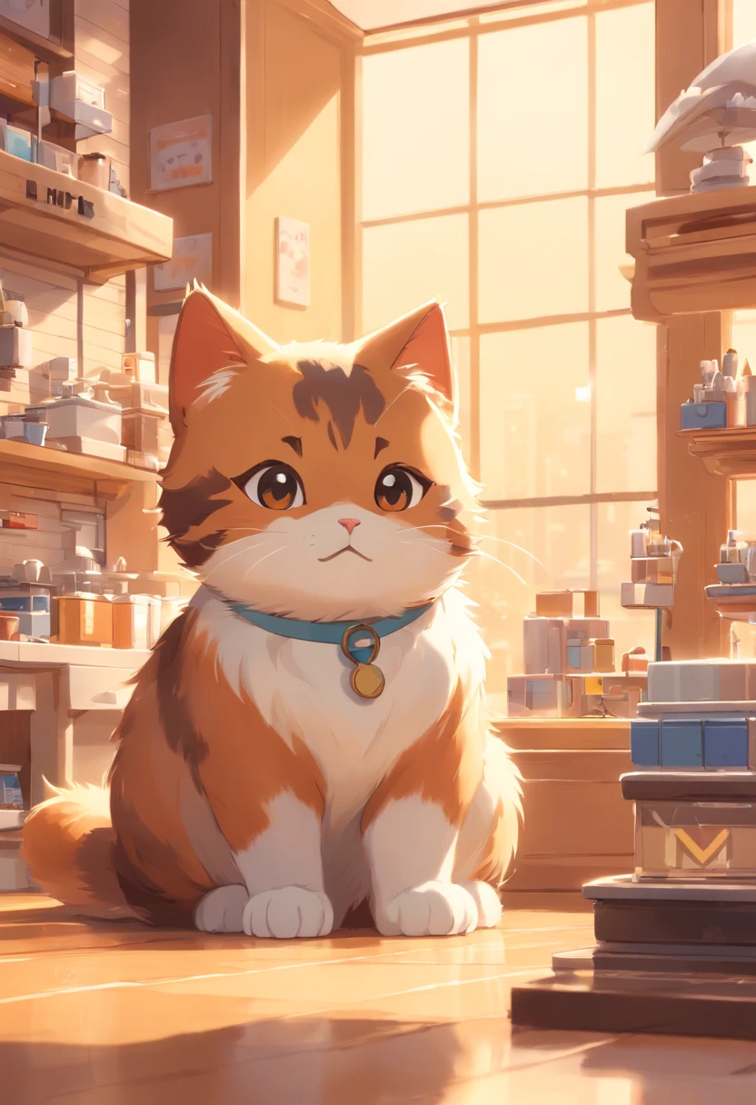 Little Cute Isometric Cat Emoji, Tuxedo Jack, calico cat, Hairy and cute, Pet Shop Background, Soft and muted colors, 3D Icon Clay Rendering, Spring: 120mm, 3D Blender Rendering, trending on polycount, Modular constructivism, Orange background, physically-based renderingt, The kitten in the center raises its hand,(((((Embarrassing))))),((((((1 cat)))))