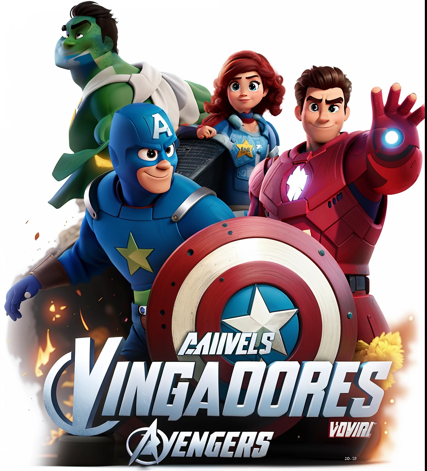 Vingadores Disney Pixar Style,
alta qualidade, melhor qualidade