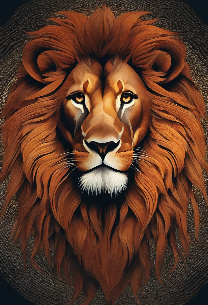 Create a geometric pointillism of Tattoage Lion