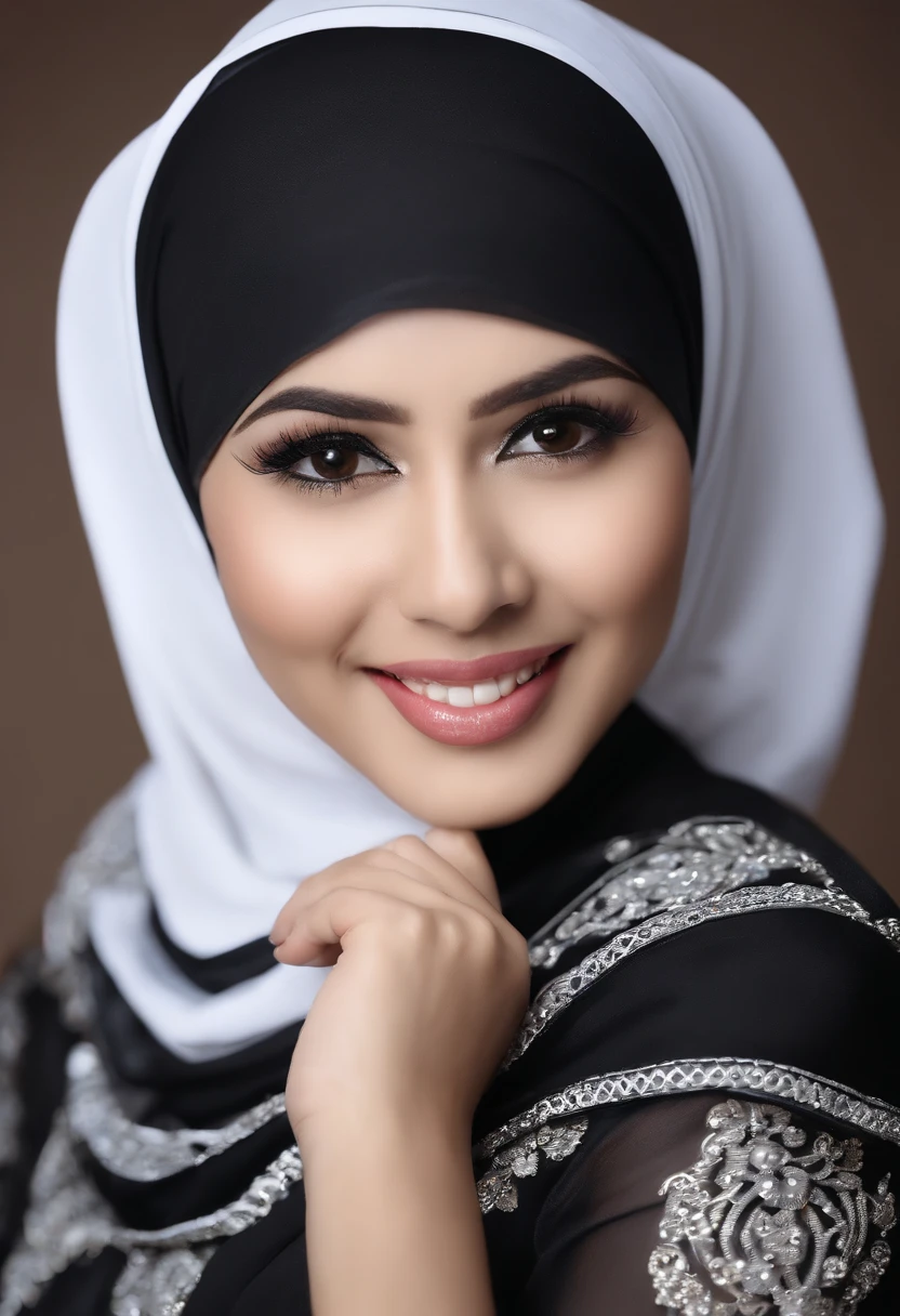 Perempuan sexy berjilbab dengan dada besar membusung yang dengan kedua tangannya menunjukkan kertas ukuran A2 lebar dengan tulisan bertuliskan dengan spidol hitam "CHOLIES" menghadap kamera.. Paras wajahnya cantik dan beretnis israel serta tersenyum manis dan menjulurkan lidahnya sedikit. Dengan pakaian yang lebih menunjukkan banyak kulit tubuhnya, telanjang