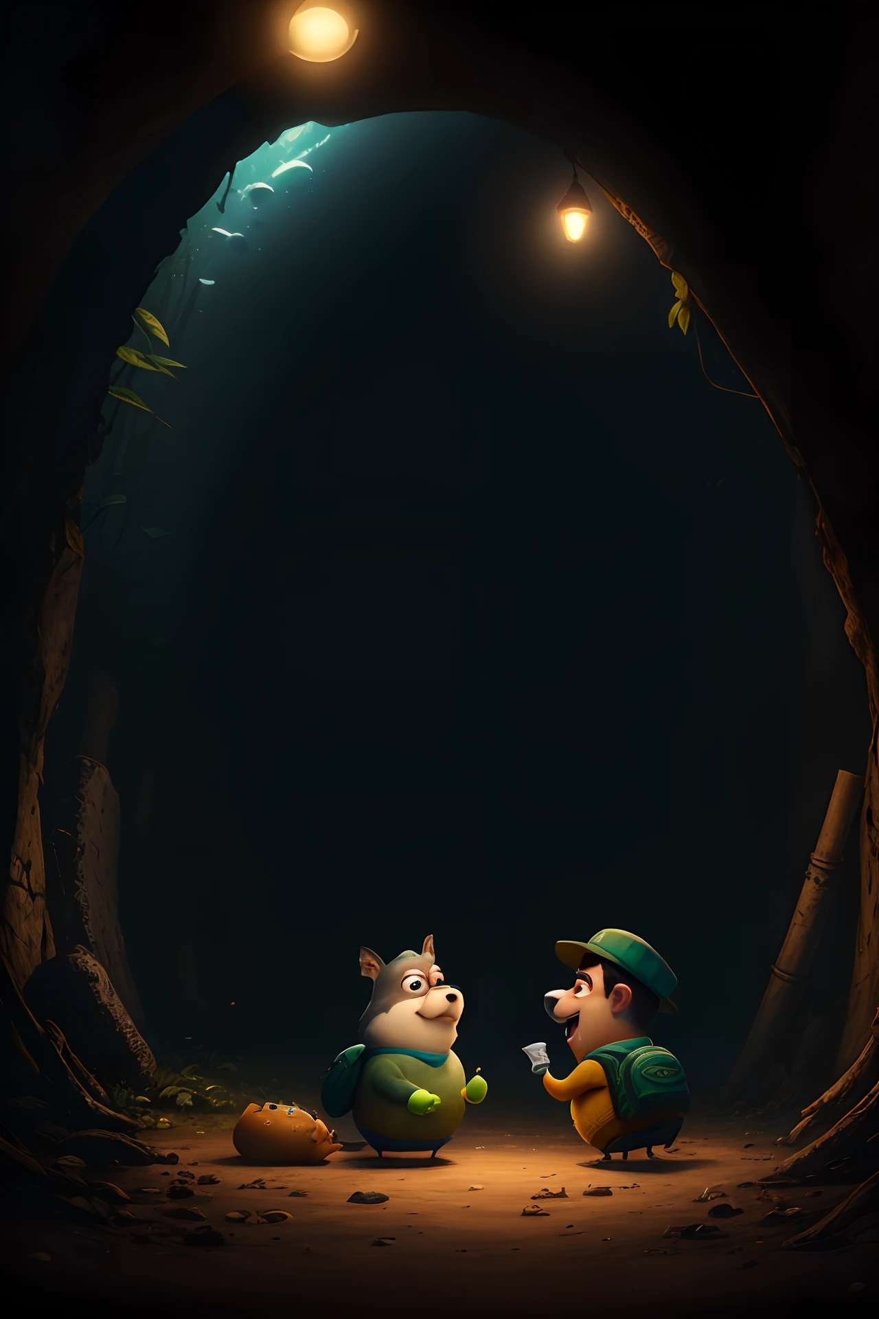 Criar uma imagem estilo capa de filme da Pixar com um Cesar do planeta dos macacos com a farda da FedEx e colete laranja jogando dama