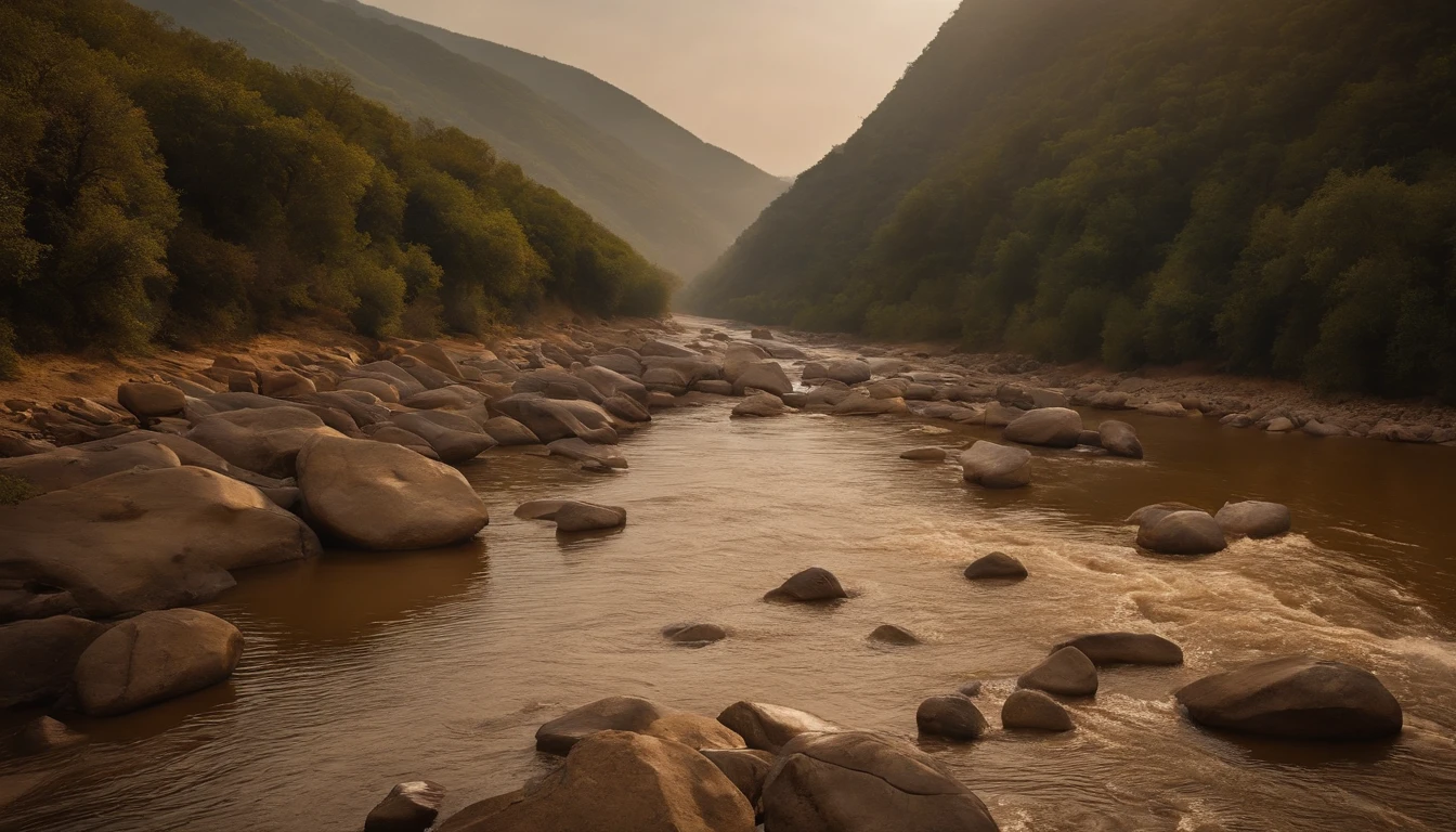 aerial shot,Yellow River water,Impact rocks