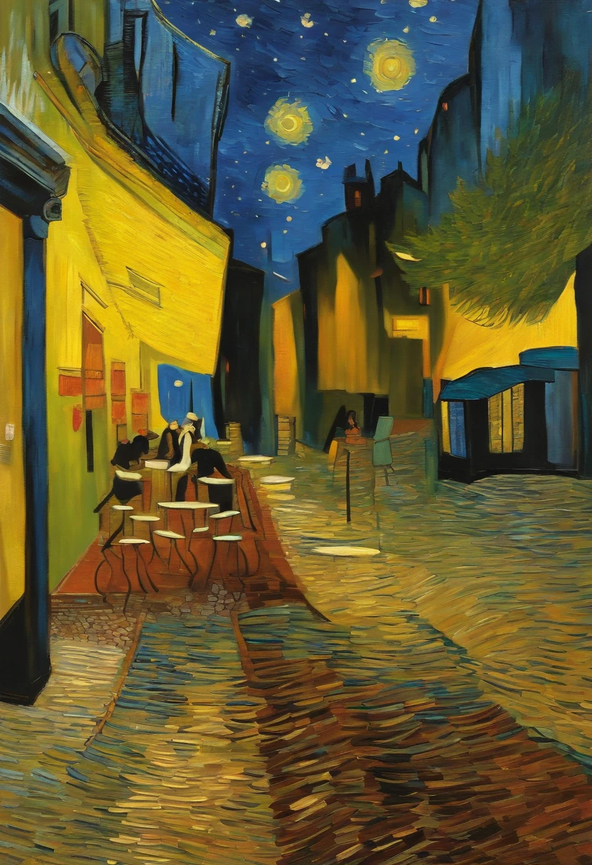 Make a version of van gogh girrasois with good quality, estilo noite estrelada de van gogh