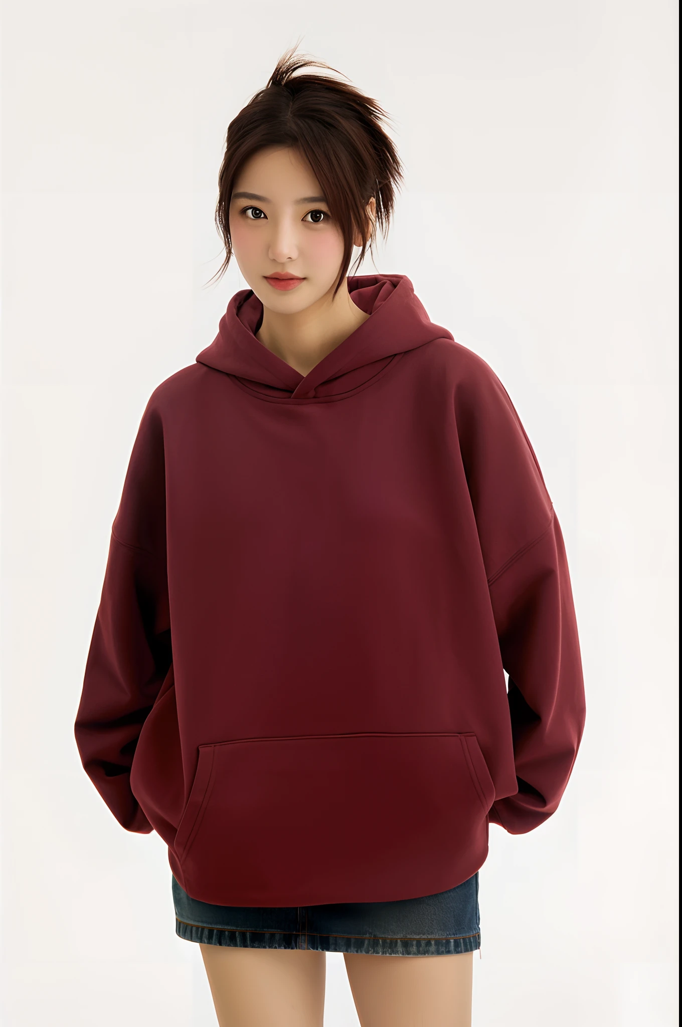 1个Giant Breast Girl,prette,looks into camera