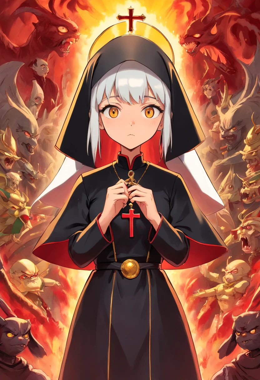 nun, Diabolical, grumpy, Sexy, Blood, gold