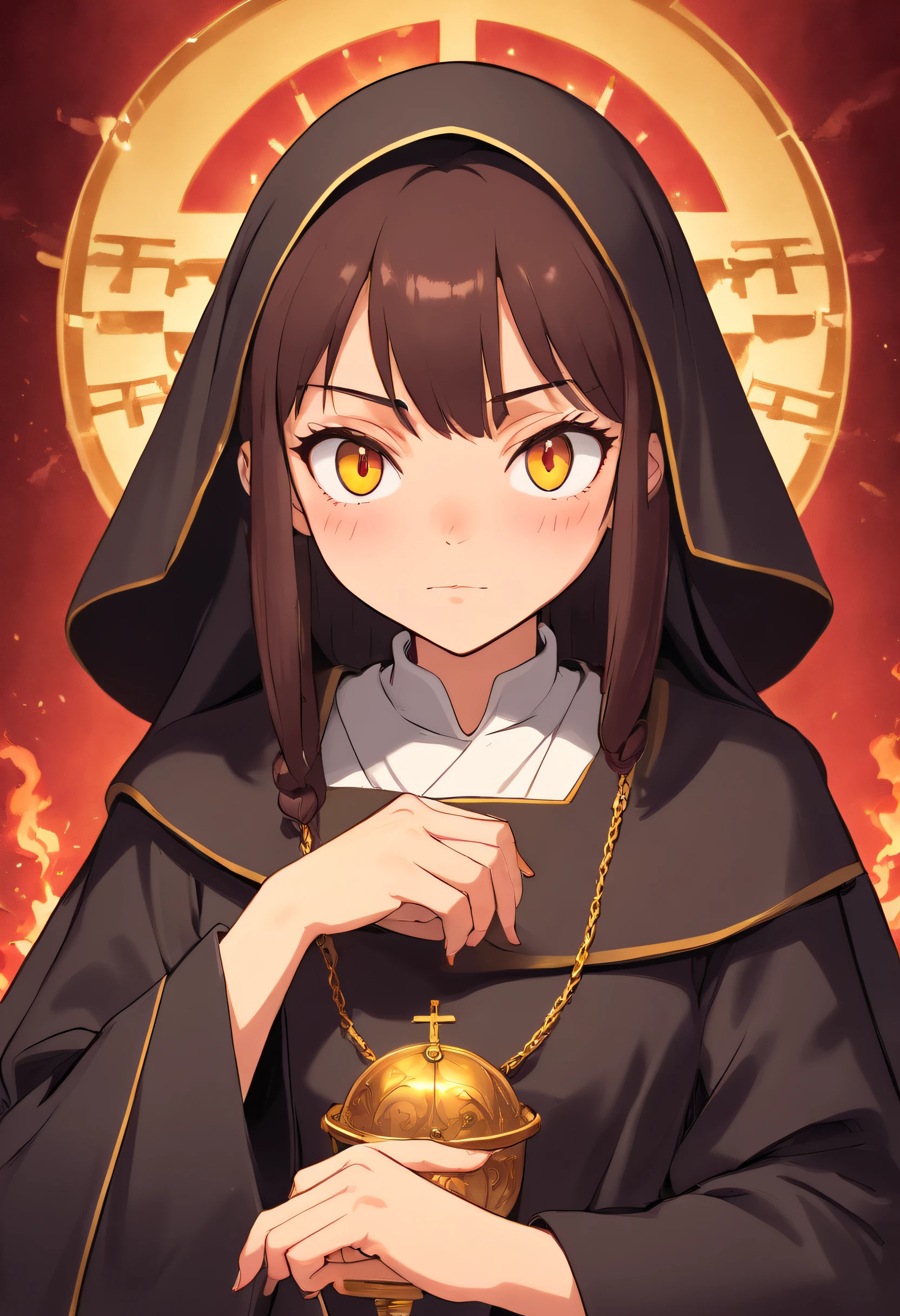 nun, Diabolical, grumpy, Sexy, Blood, gold