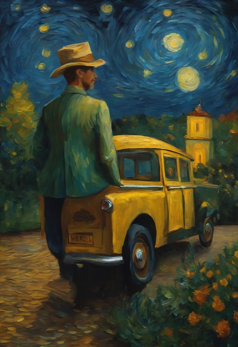 Make a version of van gogh girrasois with good quality, estilo noite estrelada de van gogh