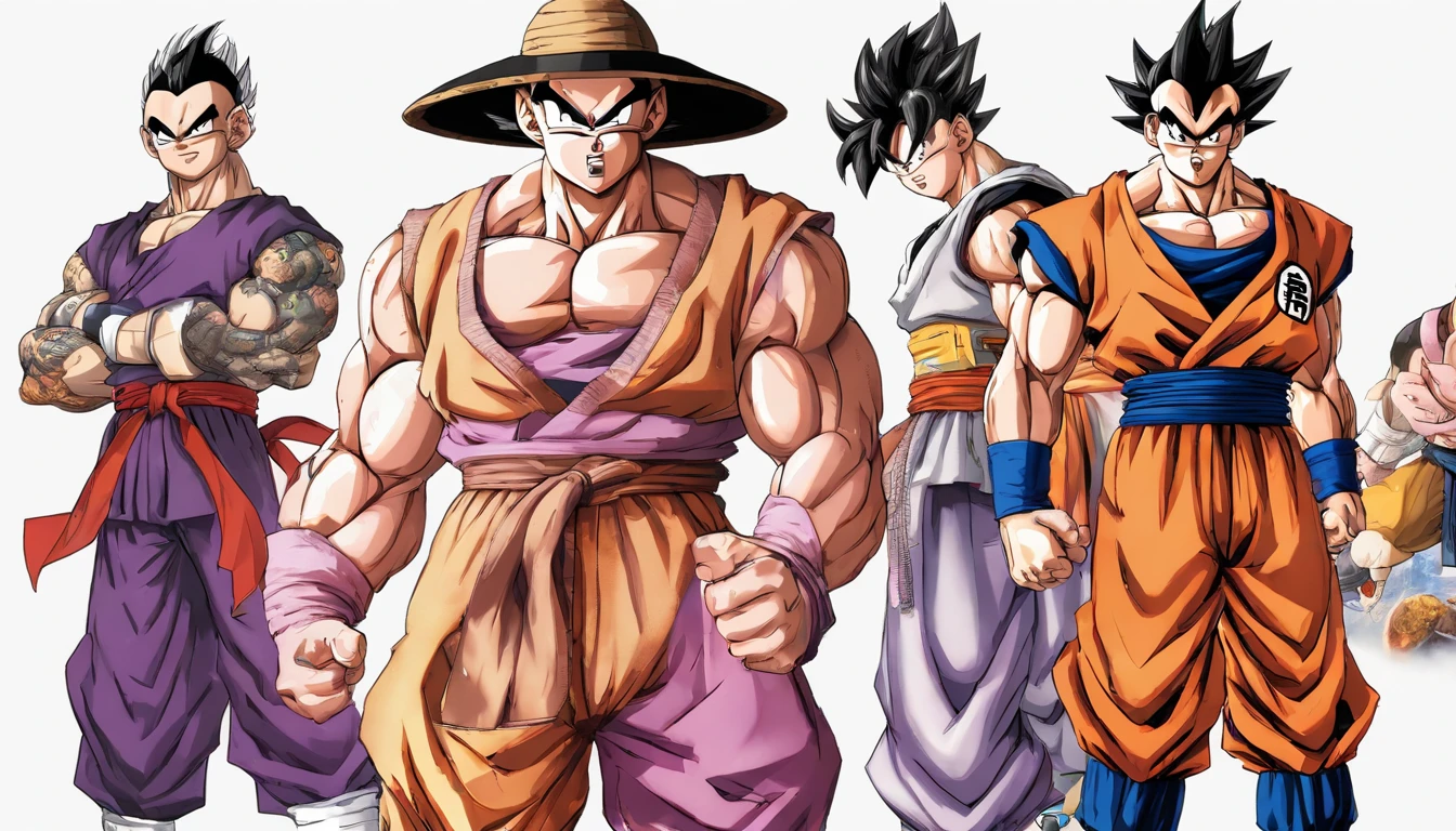 (toriyama akira), mj-kb, Majin Buu, Kid Buu, 1guy, male, black sclera, red pupil, pink skin, Happy, standing, arms up, closed eyes, white pants, harem pants, m on belt, abs, clear face, detailed eyes, clean hands, anatomical, dragon ball, (dragon ball z), full body, hero, villain, high definition, looking at viewer, official art, serious expression, (((blank background))), solo, (((one person))), solid background, full body character, transparent background