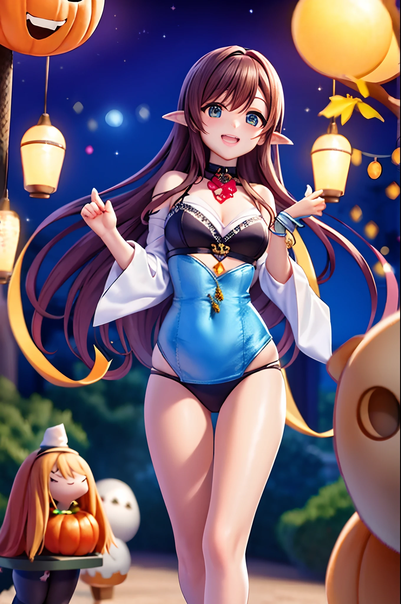 Dressed as a succubus。20-year-old woman enjoying halloween。With beautiful eyes、There is a deep knowledge and warmth in his eyes。Soft hair fluttering in the wind、I try to dance gracefully。Her skin is smooth and、Has a healthy glow。Its existence is、Beautify the entire space、a person々Bringing joy and excitement to。Women enjoying Halloween、With passion and creativity for fantastic worlds,、By enjoying self-expression in attractive costumes、It has a mysterious atmosphere。She、Use colorful makeup and elaborate outfit ideas、Other Persons々Surprise、You can put a smile on your face、People around the night festival々々Engaging and fun energy。She immersed herself in the magical atmosphere of Halloween、Through trick-or-treating support and fun interactions with friends、They are enjoying this special day with all their hearts。