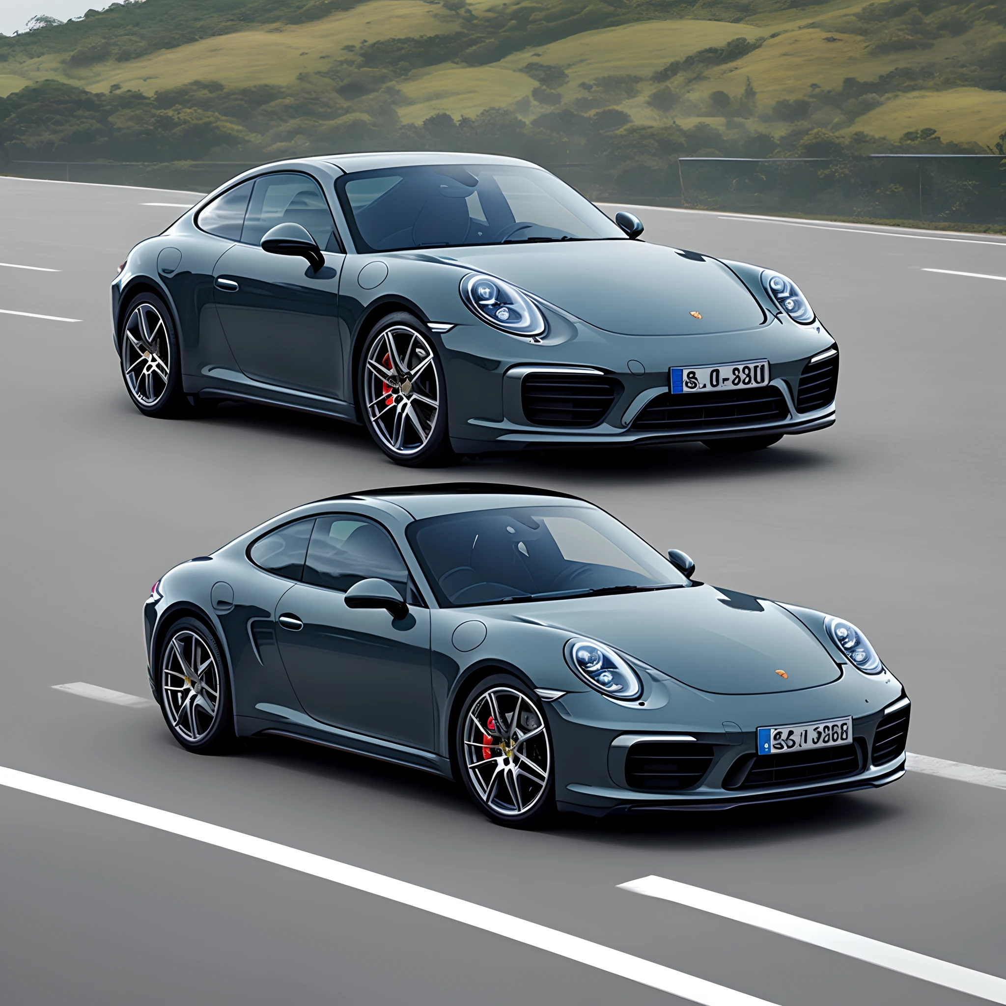 Porsche Paramela,cartoony,Black car,Guangdong-Hong Kong vehicle licence,Suitable for use as an avatar