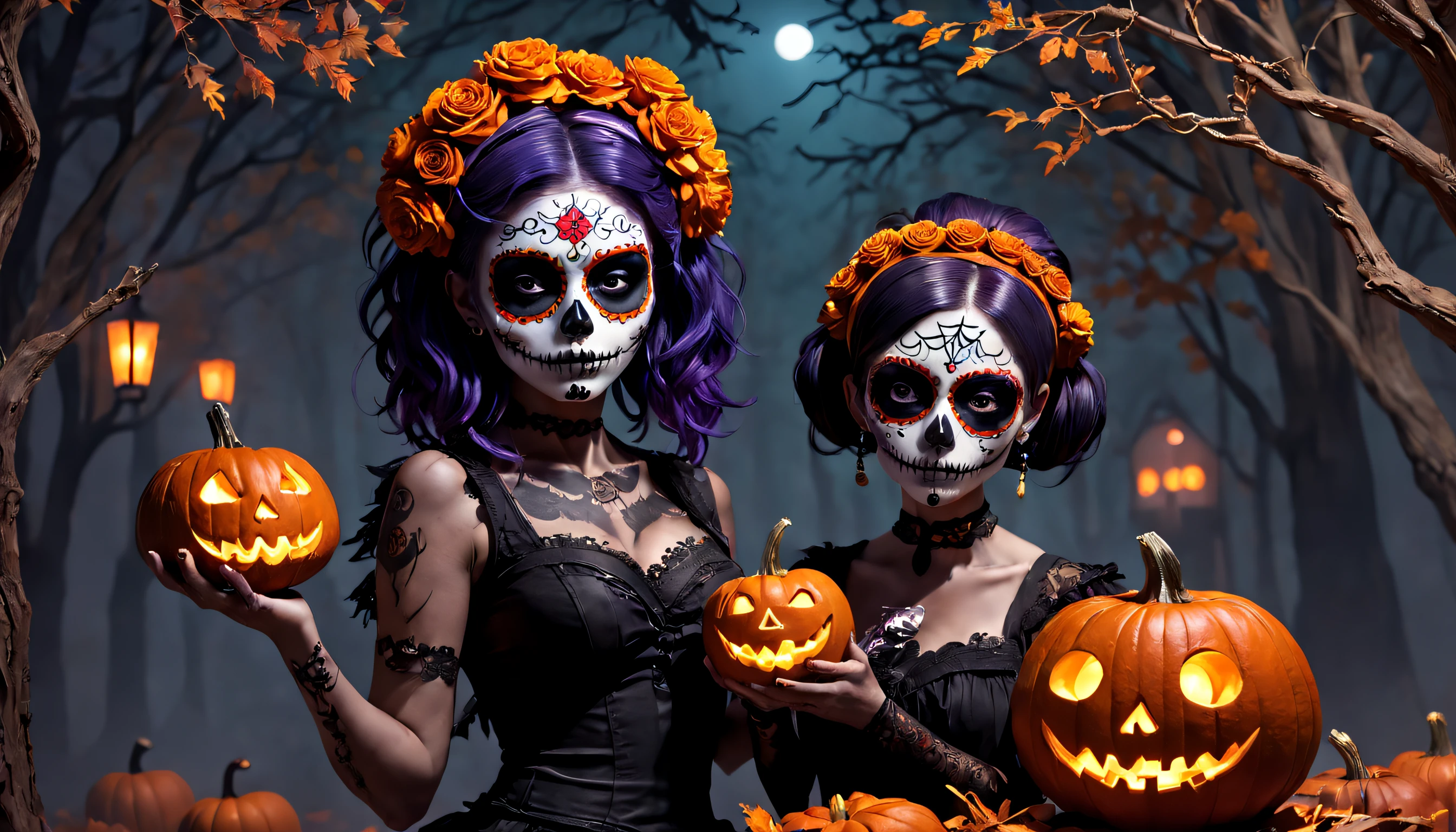 (((catrina))) ((dia de muertos)) ((sentada en una  calabaza de dulce))(((enormes tetas))) 8k,((cuerpo completo))(((Amazing tits)))caliente, hermosa,((Hornie)), 8k, hiperrealista todo como un motor irreal trazado de rayos render ((estilo humano hiperealista)),(((Empty dark background))). hiperrealista todo como un motor irreal trazado de rayos render estilo humano realista ,(((Empty dark background)))., Suavemente iluminado, Intimo exquisito detalle, foco nítido, intrincadamente detallado, rewarded photography, small-catchlight, bajo contraste, alta nitidez, facial-symmetry, profundidad de campo, cinematic background, Renderizado del motor irreal, Imagen central, dream-like, Suavemente iluminado, intimo, imagen de cuerpo completo ,cuerpo completo,((tetona)),((piernas torneadas)) perfect ass ecchi full body skull candy