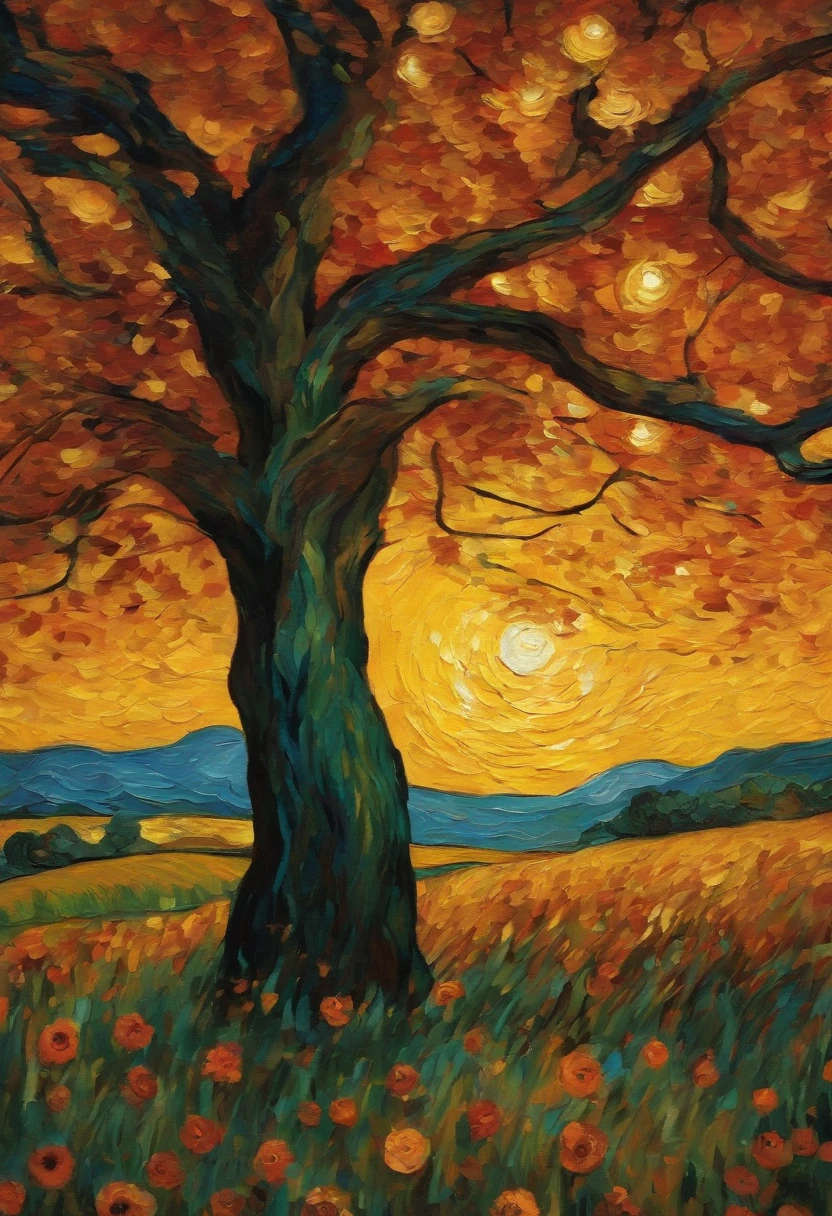 Make a version of van gogh girrasois with good quality, estilo noite estrelada de van gogh
