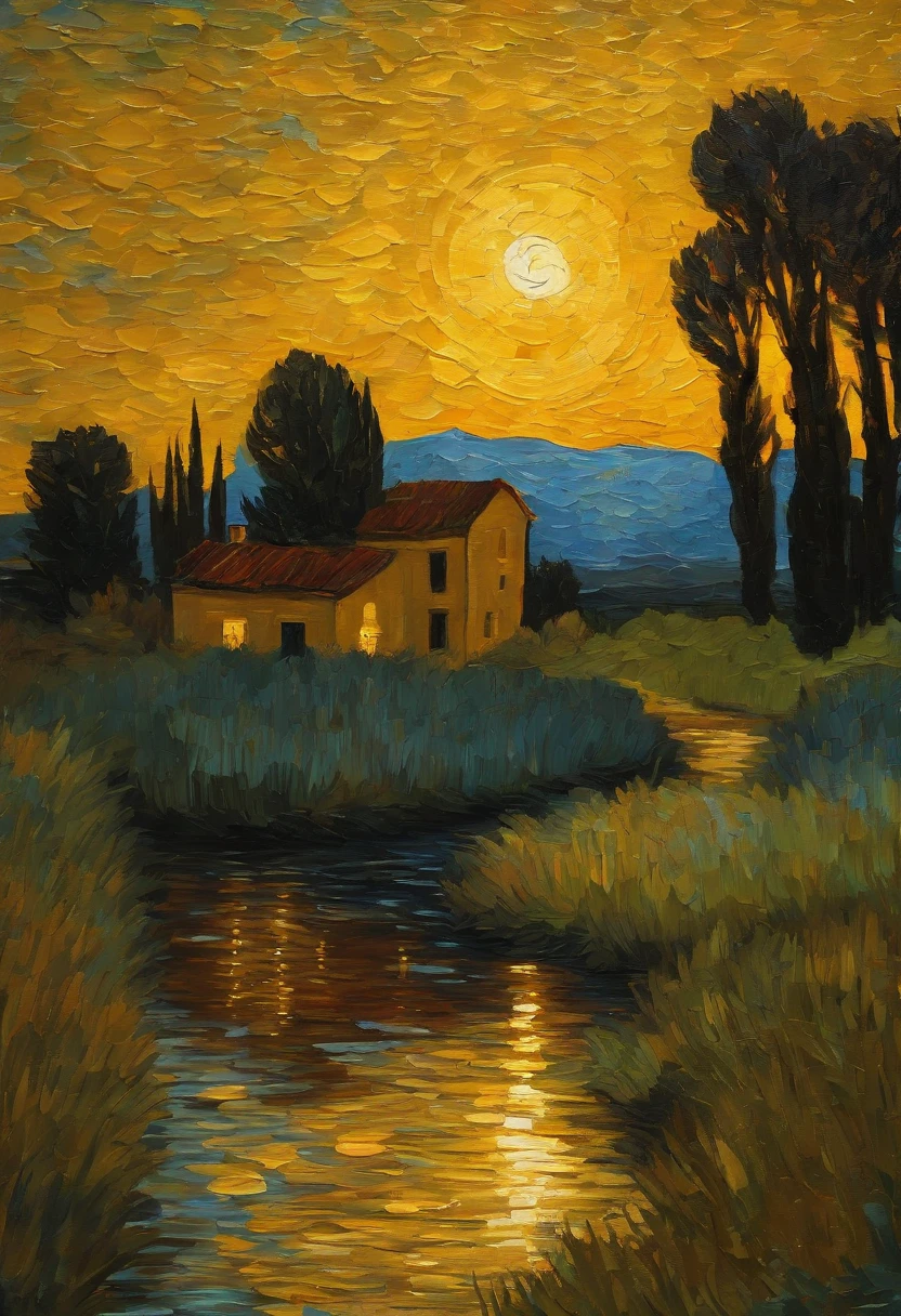 Make a version of van gogh girrasois with good quality, estilo noite estrelada de van gogh
