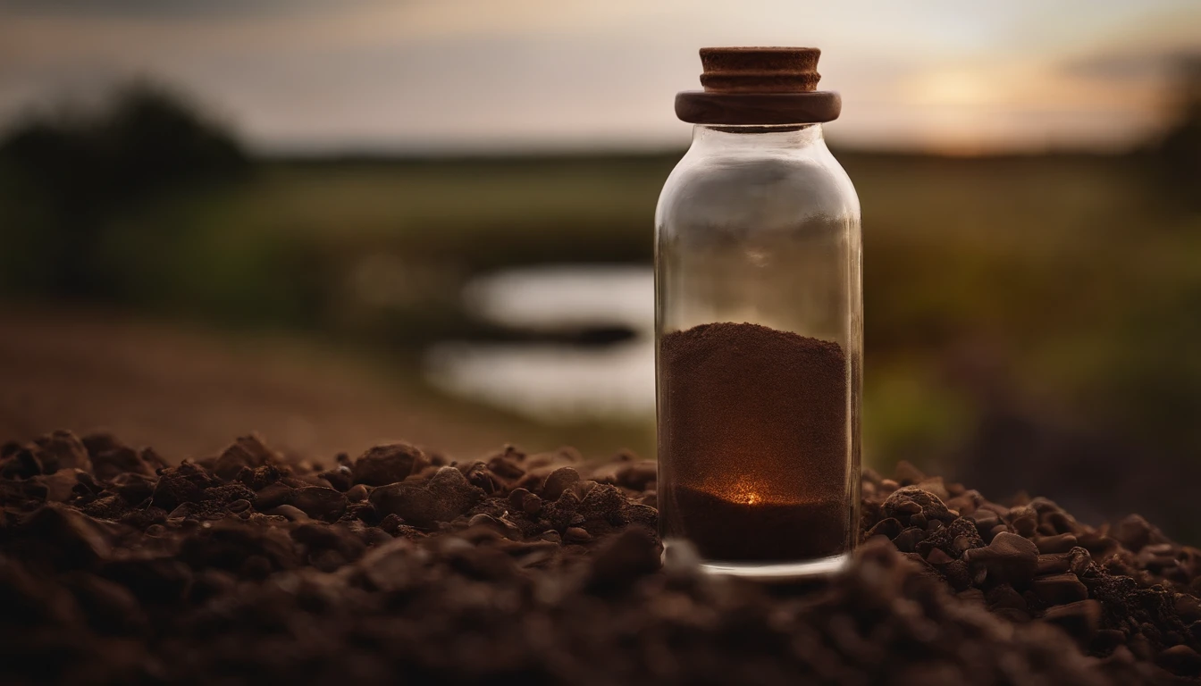 glass bottle，There is soil in it，