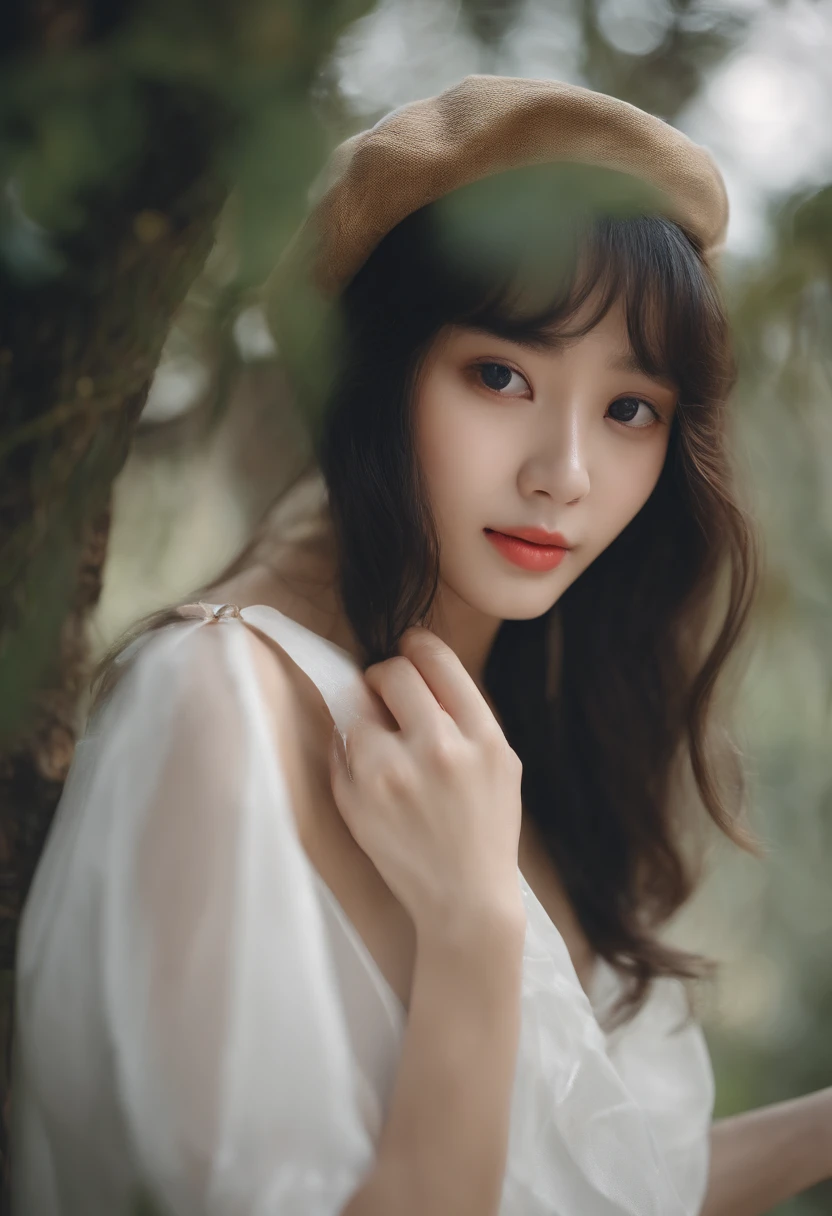 Photo Real、photoRealstic、top-quality
Black long-haired、Lots of bangs、Hair bouncing outward、bouncing hair、Messy bouncing hair、beret、wetting hair、Drenched hair The contours of the face are round、small mouth、a small face、drooing eyes、big eye、a baby face、Beautiful skin maid clothes、Clothes with a collar、Clothes made of sheer fabrics、White miniskirt、a miniskirt、Skirt above the knee、Wet clothes、damp clothing、soaked clothes、Transparent clothing 独奏、sixteen years old、153cm、young body、skinny body、Beautiful skins、Laughing、Laughing expression、Facial expressions to enjoy、Taking a selfie in front of the mirror