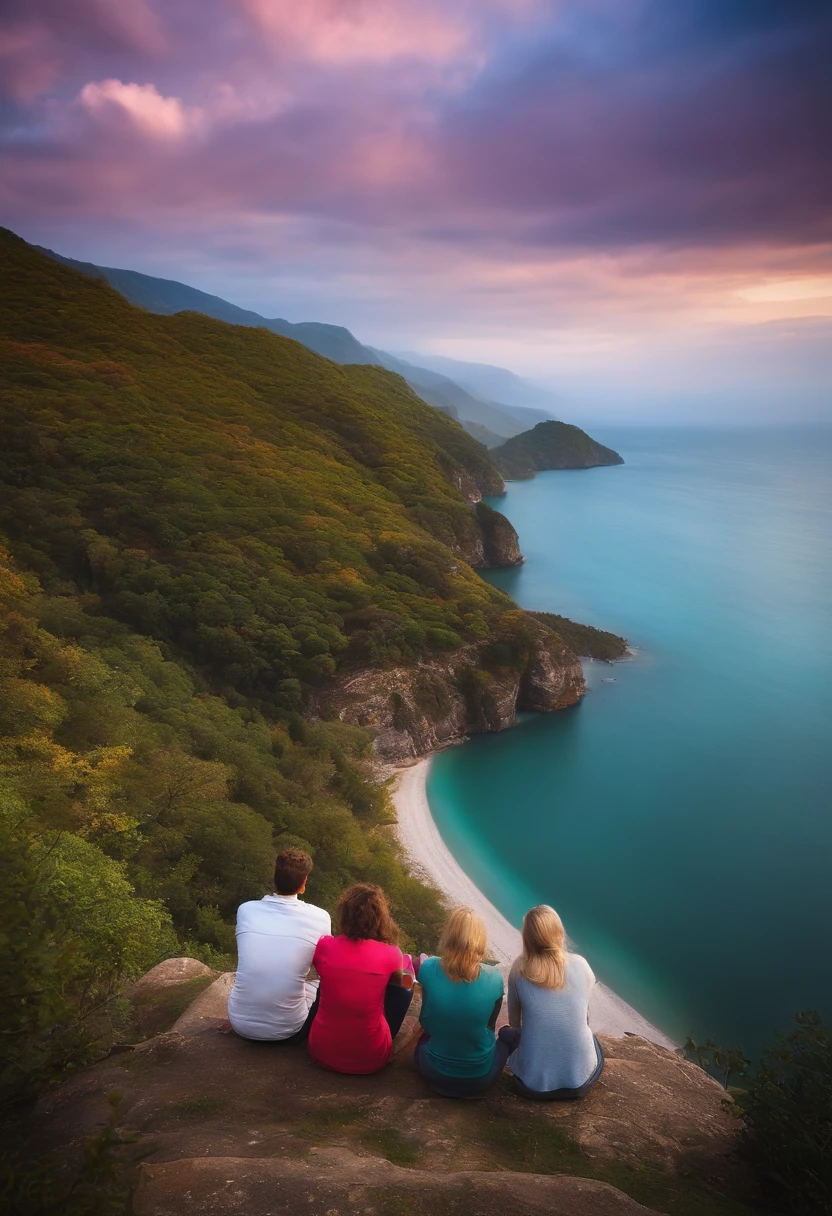 Two people sit and watch the scenery