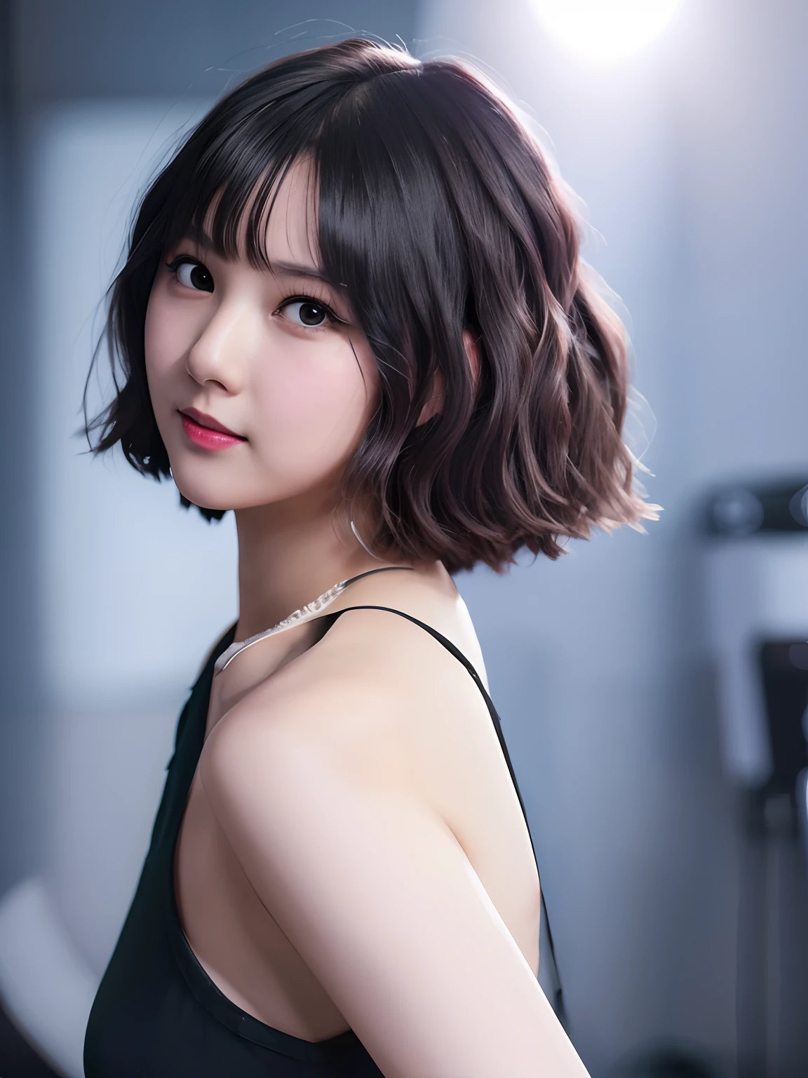 eunha, short hair, hair bangs, half body, smiling
, hyper realistic lifelike texture dramatic lighting unrealengine trending on artstation,award winning photo,nikon RAW photo,8 k,Fujifilm XT3,masterpiece, best quality, realistic, photorealistic,ultra detailed,extremely detailed face,