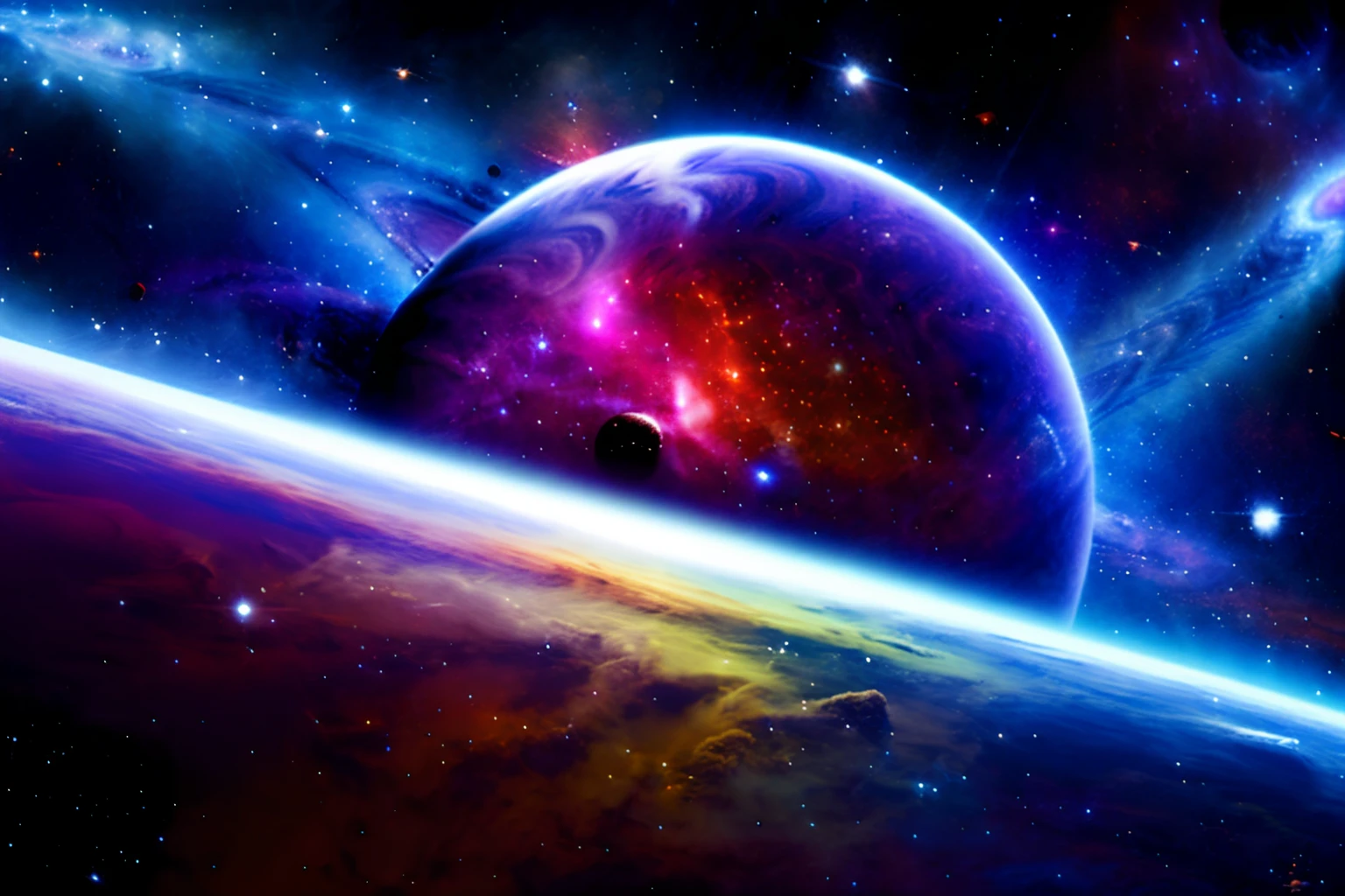 Station Space、planetes、Star、Galaxy.(((masutepiece)))