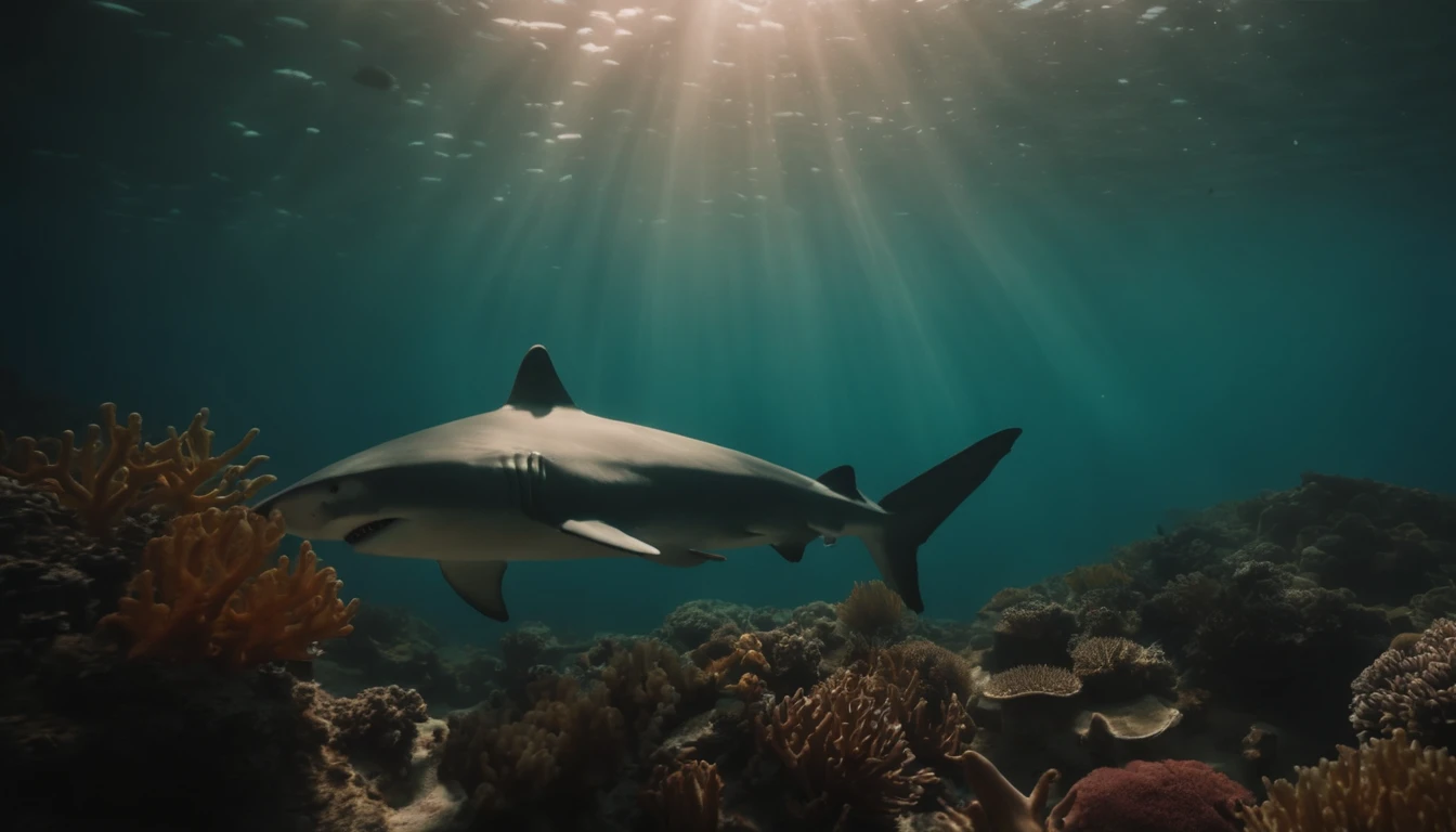 abyssal,the shark,The corals,highlight,cinematic colorgrade