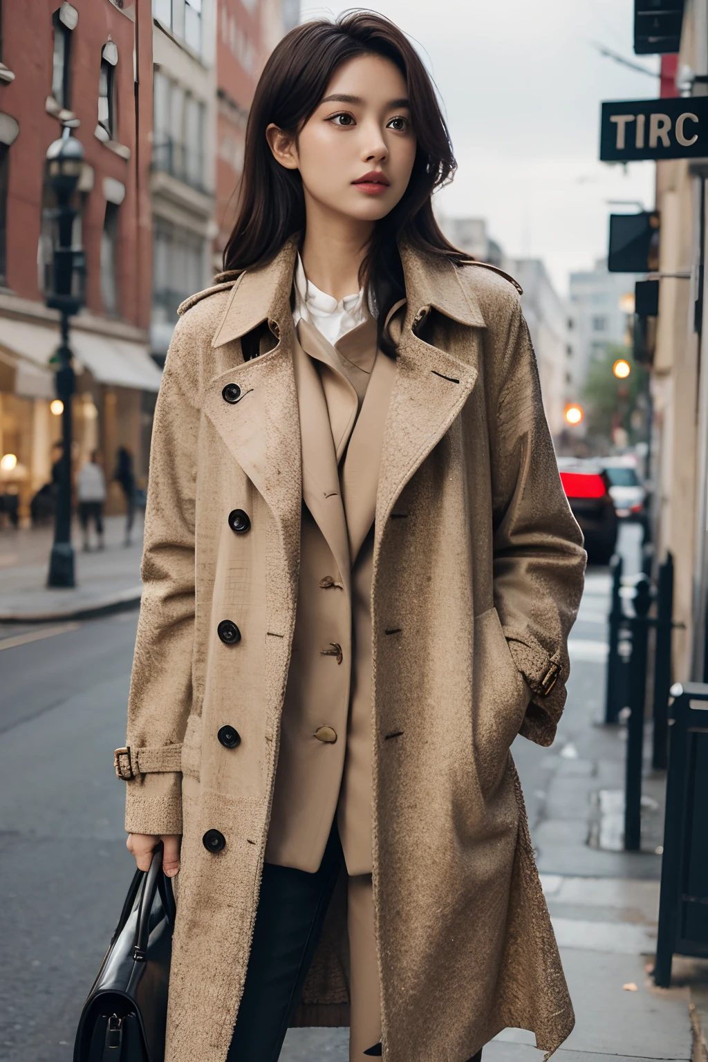 Tweed trench coat