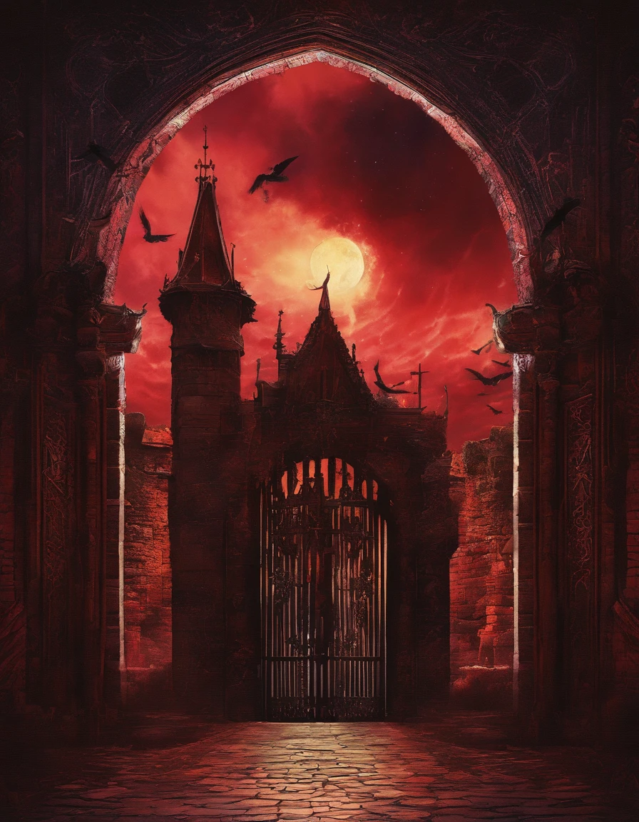 The scorching sun fades into the clouds，This mysterious manor is like being driven by some force，It sheds its barren face，Put on the glamorous tulle again。The old and dilapidated hall has been restored to its original appearance，The majestic ancient Cerberus sculpture resembles a faithful slave，Quietly guard the gate that leads to the depths of the castle。Midnight lightning and thunder roared, shouts were heard from the medieval cathedral, bare teeth, and bright red blood flowed from the cracks in the doors