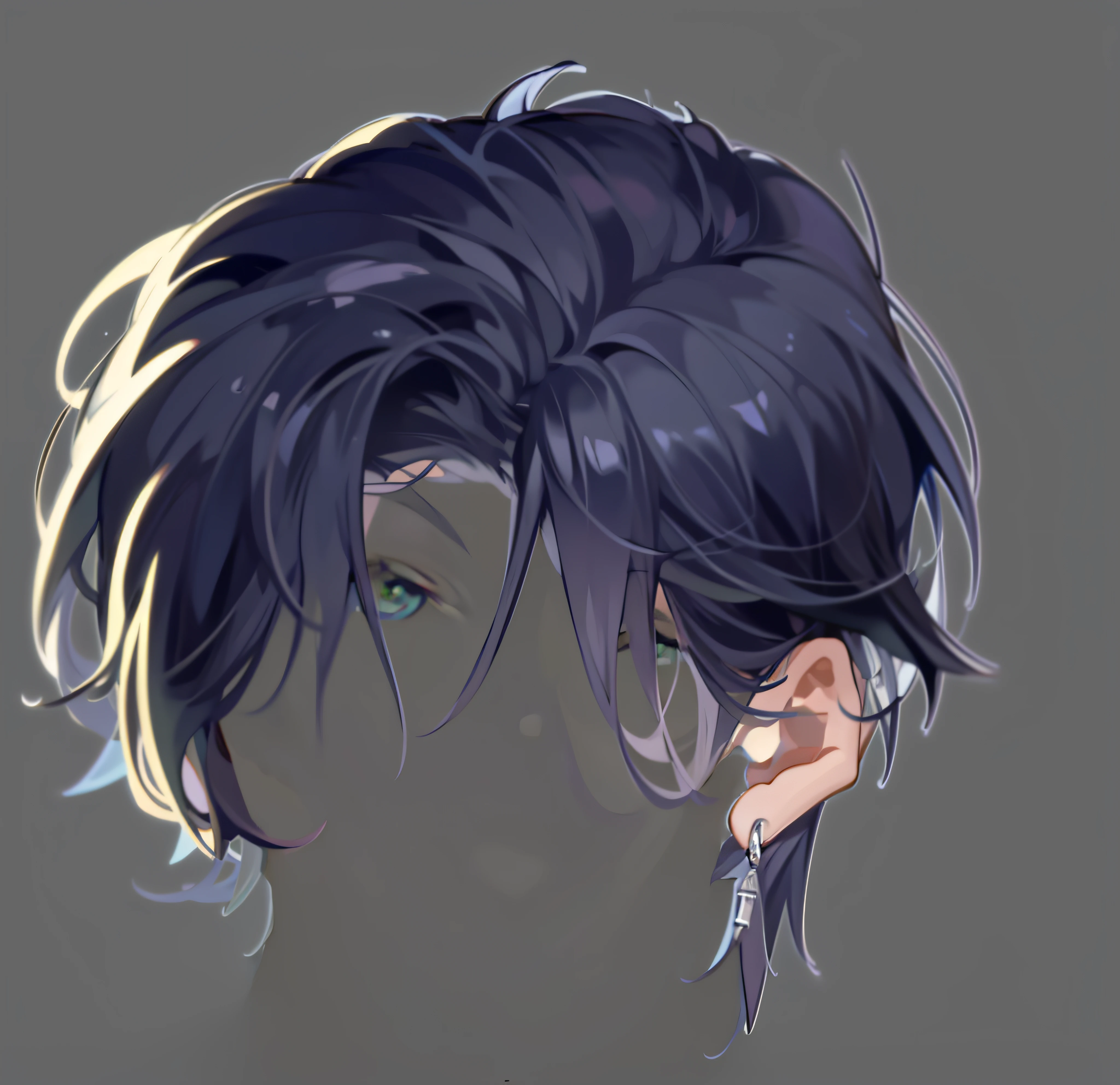 tmasterpiece，high qulity，Short flowing hair，light source on left，