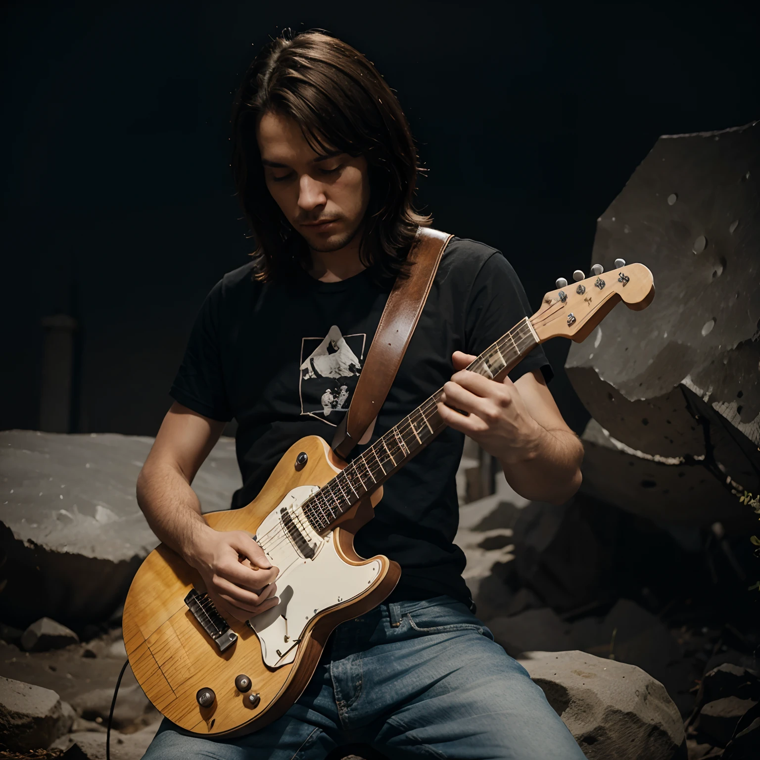 Guitarist on the moon