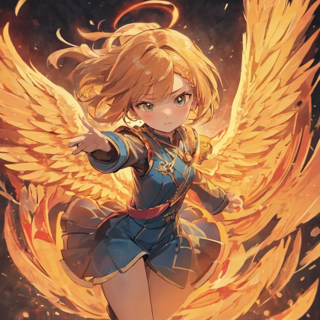 Black draft:1.4),(Girl riding a phoenix, Eyes closed, colorfull long hair, Oriental elements,Faraway view,Colorful background,many flames,Strong sense of atmosphere,Orange dominant color),(Chinese illustration:1.3,paper art:1.3, Quilted paper art:1.2),( reasonable design, Clear lines, High sharpness,Best quality, Very detailed, Masterpiece, movie light effect, 4K )
